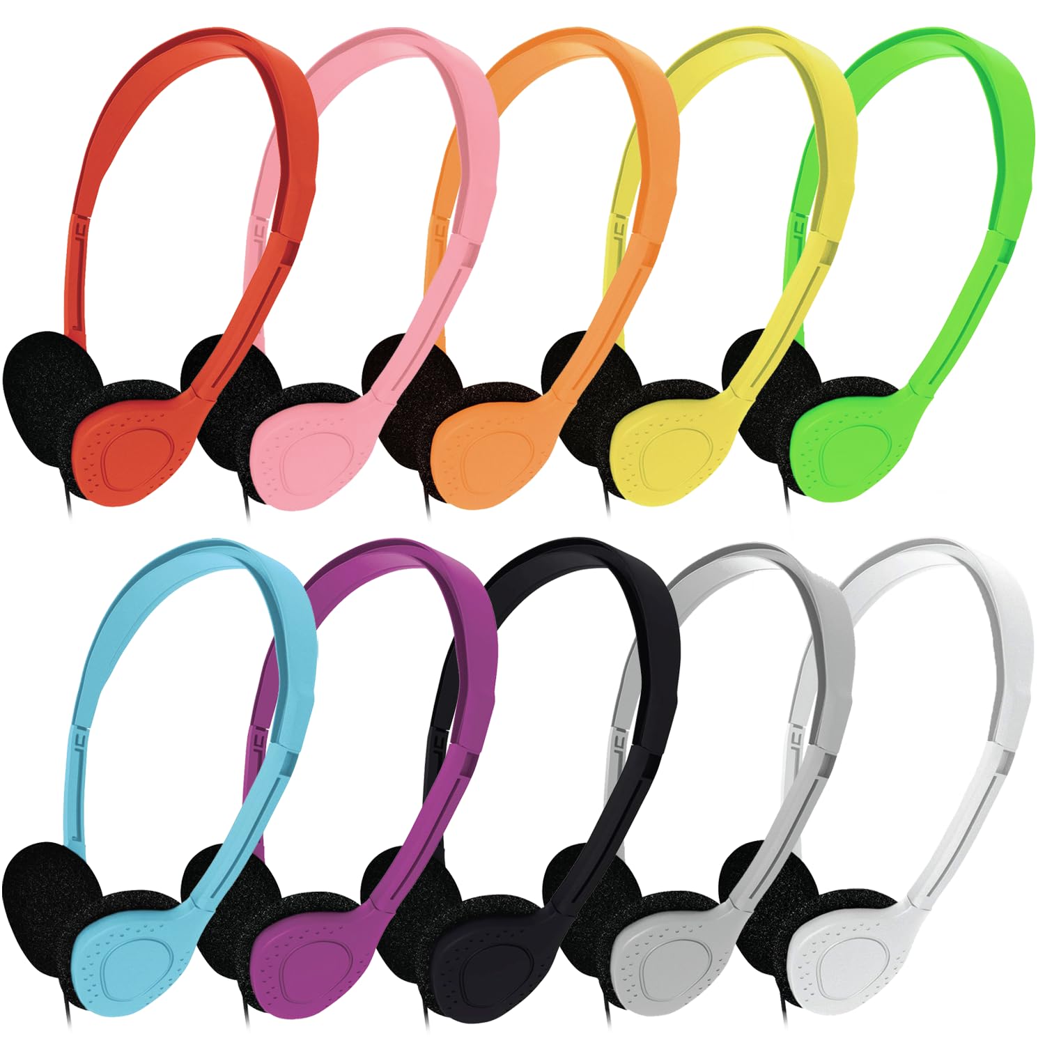bulk student headphones on ear with adjustable band and foam cushions