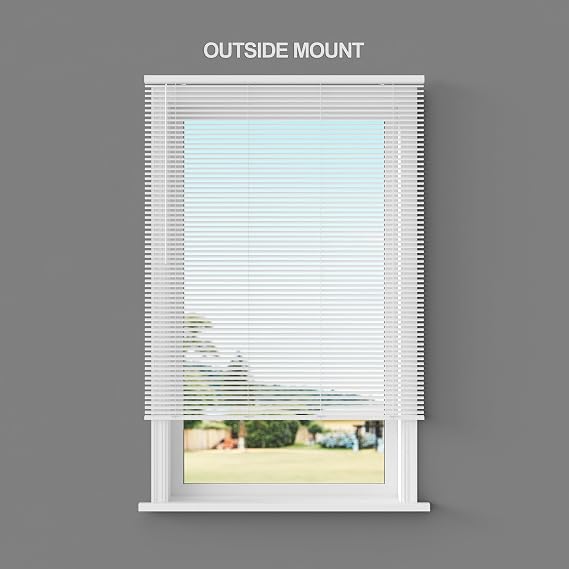 Cordless Room Darkening Mini Blinds for Indoor Windows - 18 W x 72 L - White, Over 1,400 Custom Sizes Starting at $9.97, 1 Vinyl Slats, Horizontal Window Blinds by Lumino