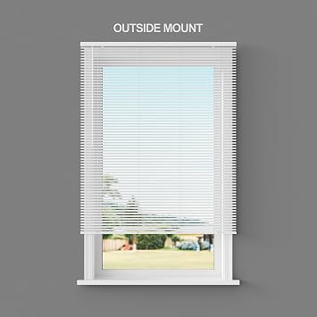 Cordless Room Darkening Mini Blinds for Indoor Windows - 18 W x 72 L - White, Over 1,400 Custom Sizes Starting at $9.97, 1 Vinyl Slats, Horizontal Window Blinds by Lumino