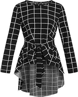 Romwe - Blusa sin Mangas para Mujer con Estampado de péplum