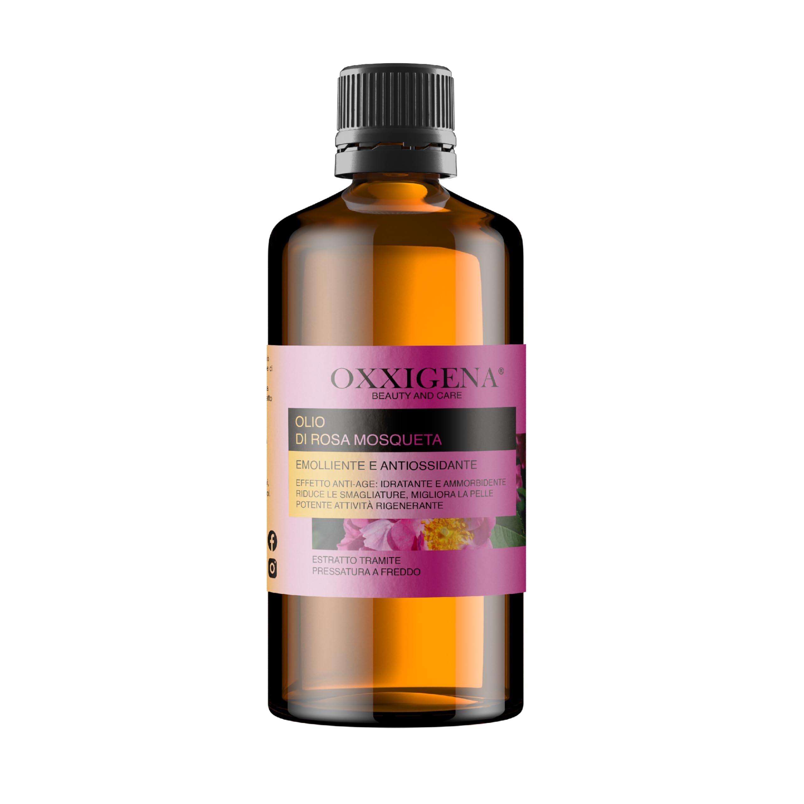Oxxigena - 100% czysty olejek różany z kamienia różowego, opakowanie 1000 ml, uniwersalny nawilżacz do suchej i popękanej skóry, idealny przeciw zmarszczkom, bliznom, paznokciom lub włosom