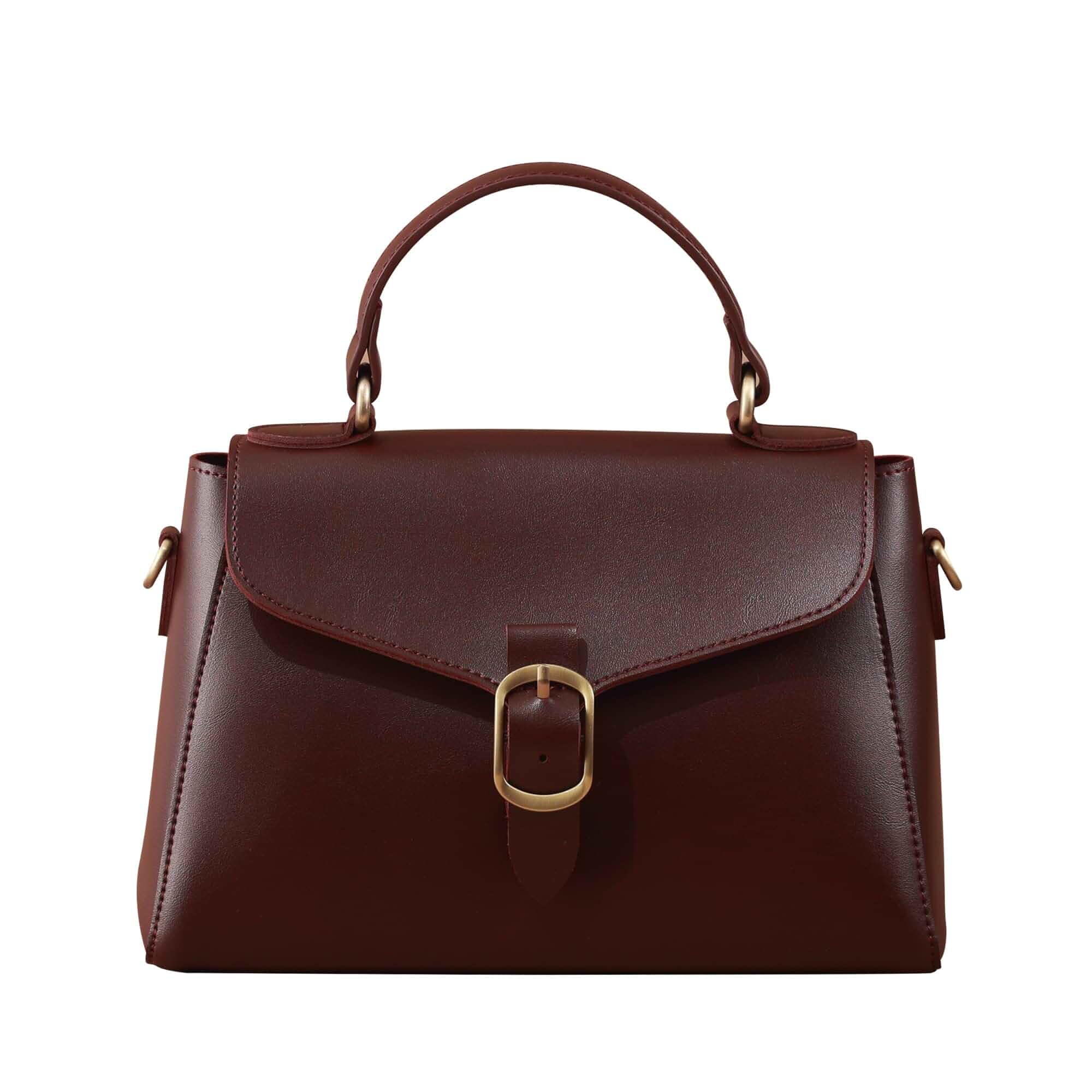 Vintage Vegan Leather Flap Top Handle Bag For Women Retro Satchel Casual Purse Simple Shoulder Classic Handbag
