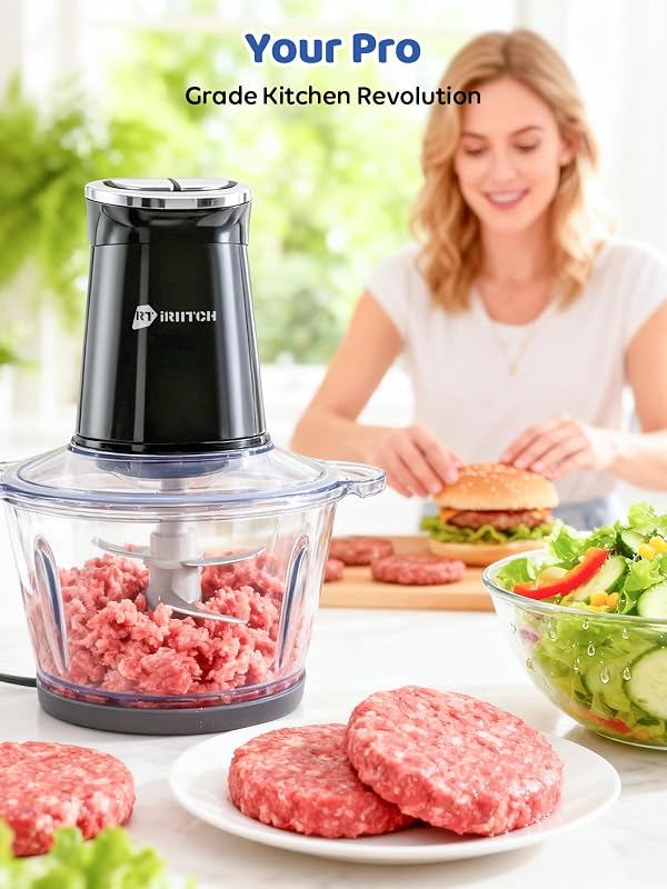 IRIITCH Food Processor with LED Timer, 800W Electric Chopper by RTIRIITCH - Used condition - Image 4