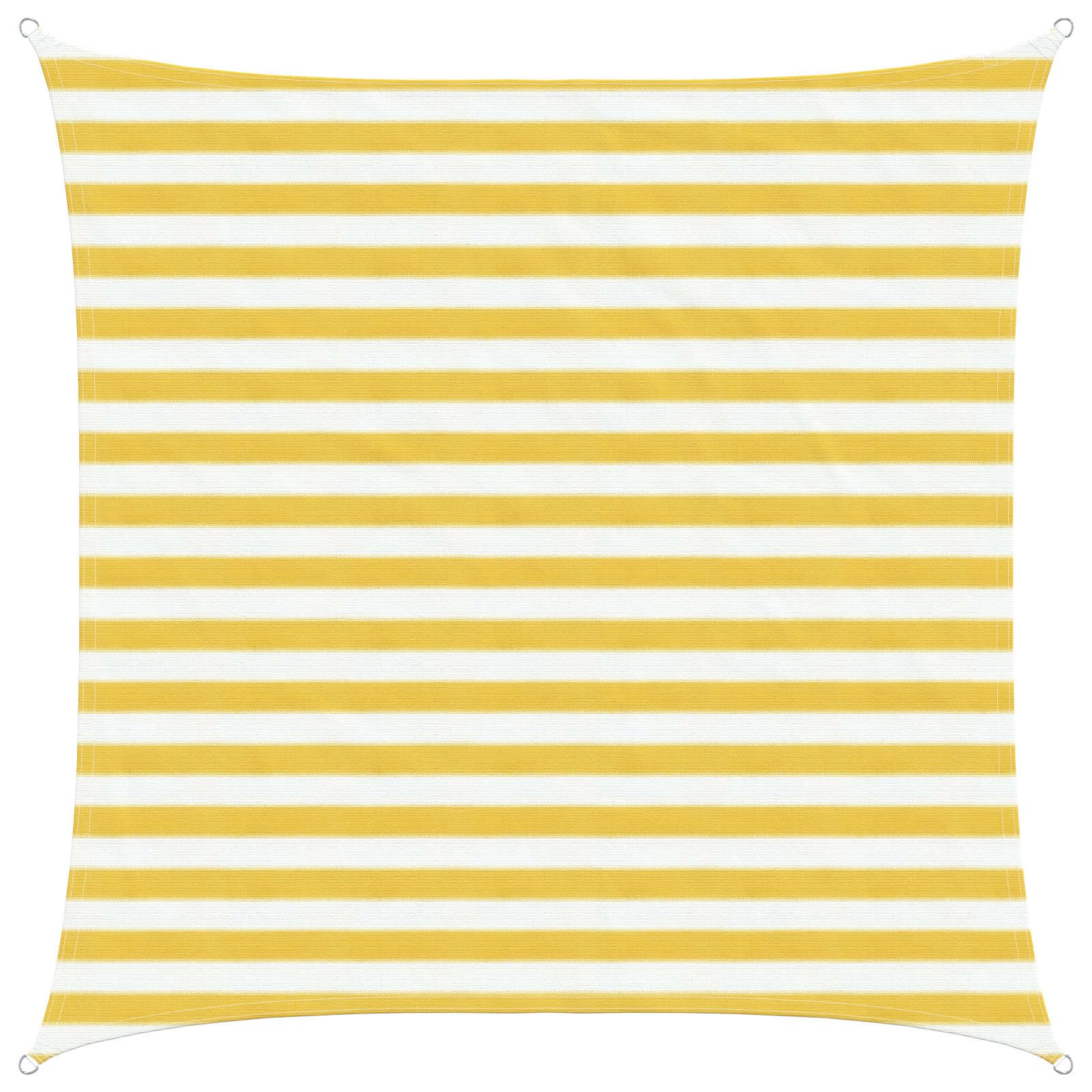 Voile d'ombrage anti-UV 90% jaune et blanc perméable à l'eau pour une fraîcheur continue sur le balcon