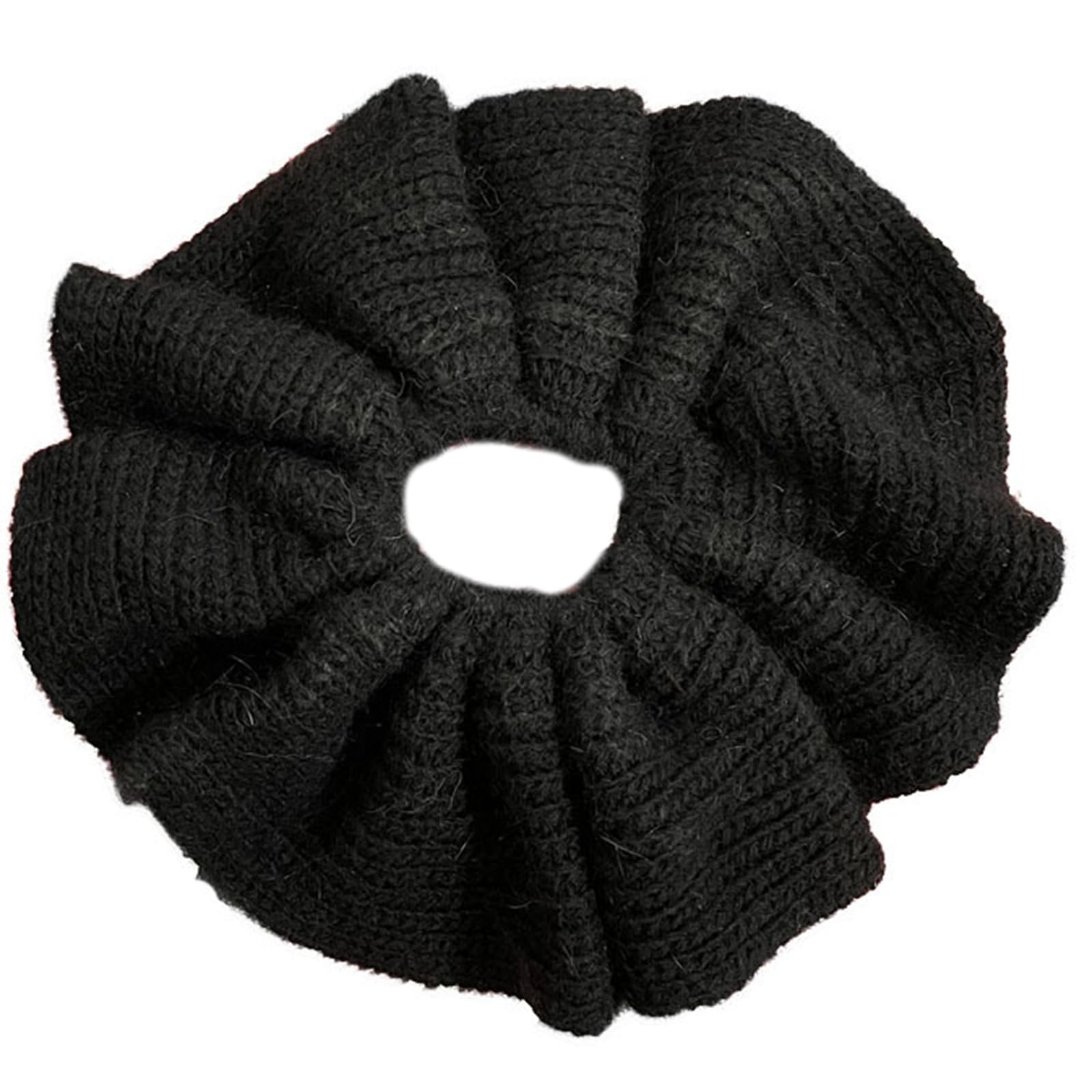Fentency Knit Hair Scrunchies Thick Ruffle Oversized Hair Scrunchy Elegant Hair Rope Scrunchy Women Ponytail Holder