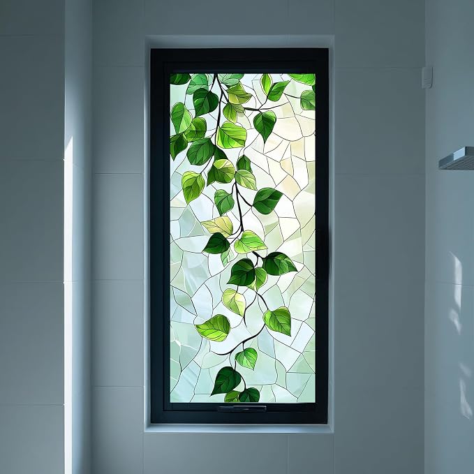 Vinilo Decorativo Película para Ventanas Hojas Verdes miniatura 6