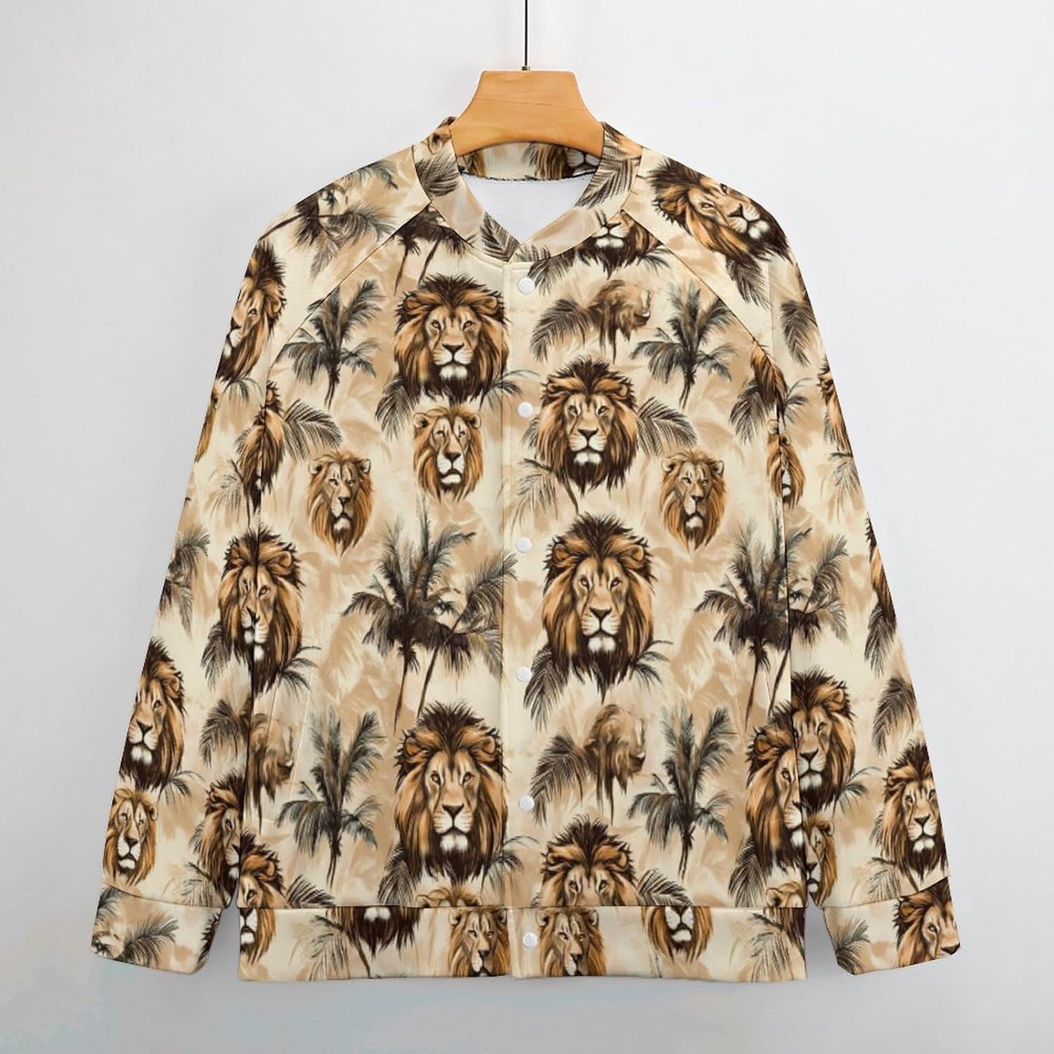 Lion Baseball Jacket Casual Sportswear Bomber Jacket Coat for Men Women