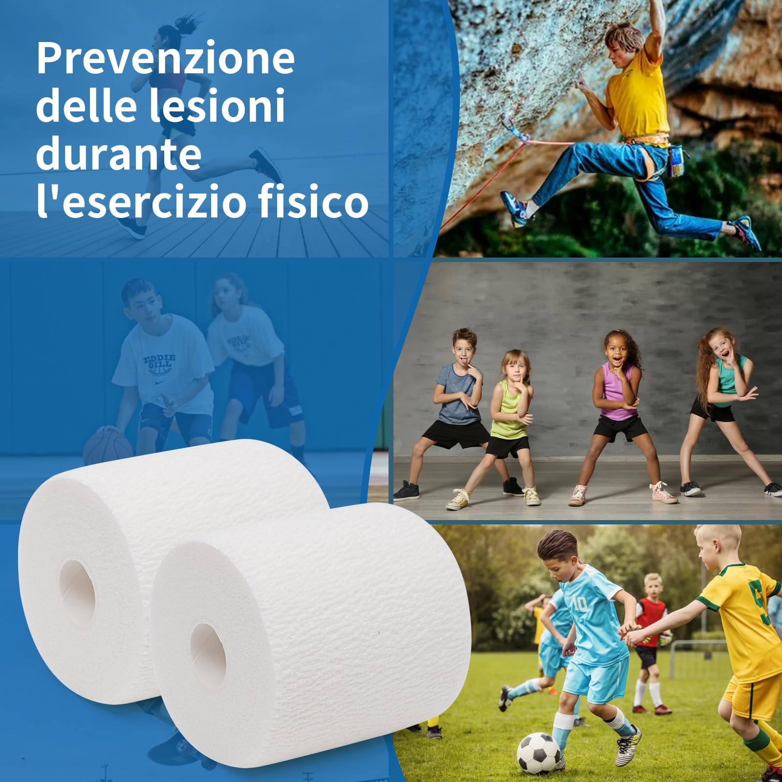 Awinker 14 Rotoli Bende Elastiche per Bendaggi Fasciature Bendaggio Coesivo Nastro Sportivo per
