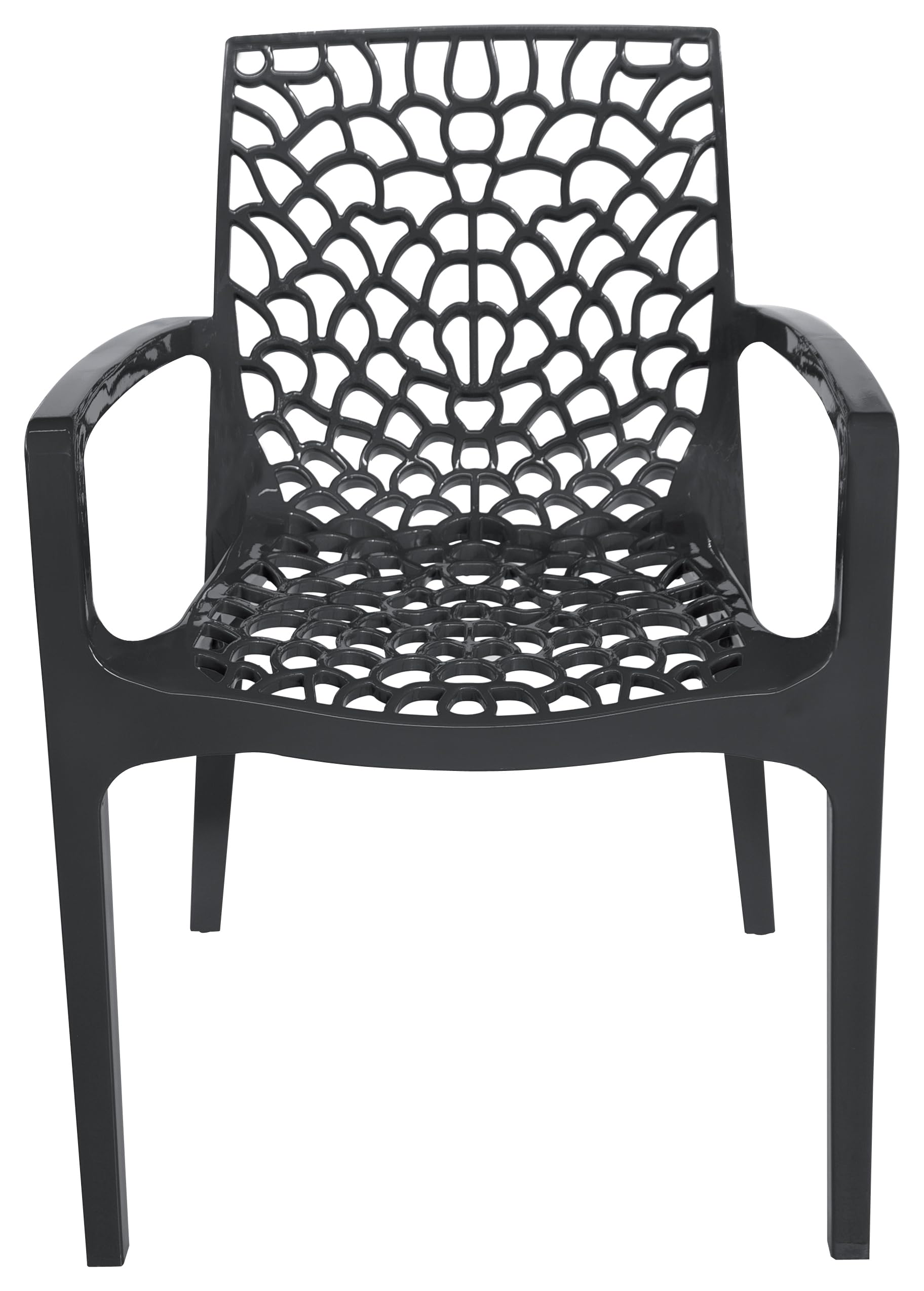 METRO Professional Silla de Jardín con Reposabrazos Maurage, Polipropileno, Apilable, para Exterior, Antracita