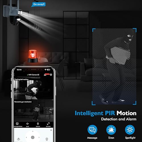 Miniatura 7 de Hawkray - Cámara de seguridad solar de doble lente para exteriores, cámara inalámbrica 5G2.4G, resolución 2K con panorámicainclinación de 355,