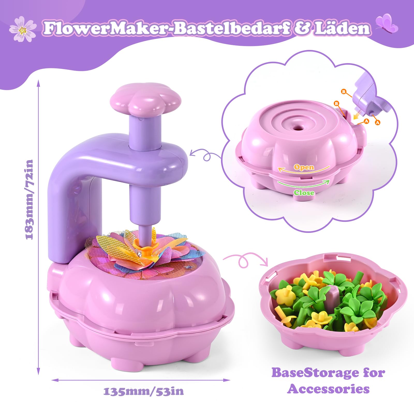 BlueSwan Bastelset Kinder, Geschenk Mädchen 4 5 6 7 8 9 10 + Jahre | Blumenpresse, Mitgebsel Kindergeburtstag Gastgeschenke, Blumen Basteln, Garten Diy ADHS Spielzeug, Fördert Feinmotorik