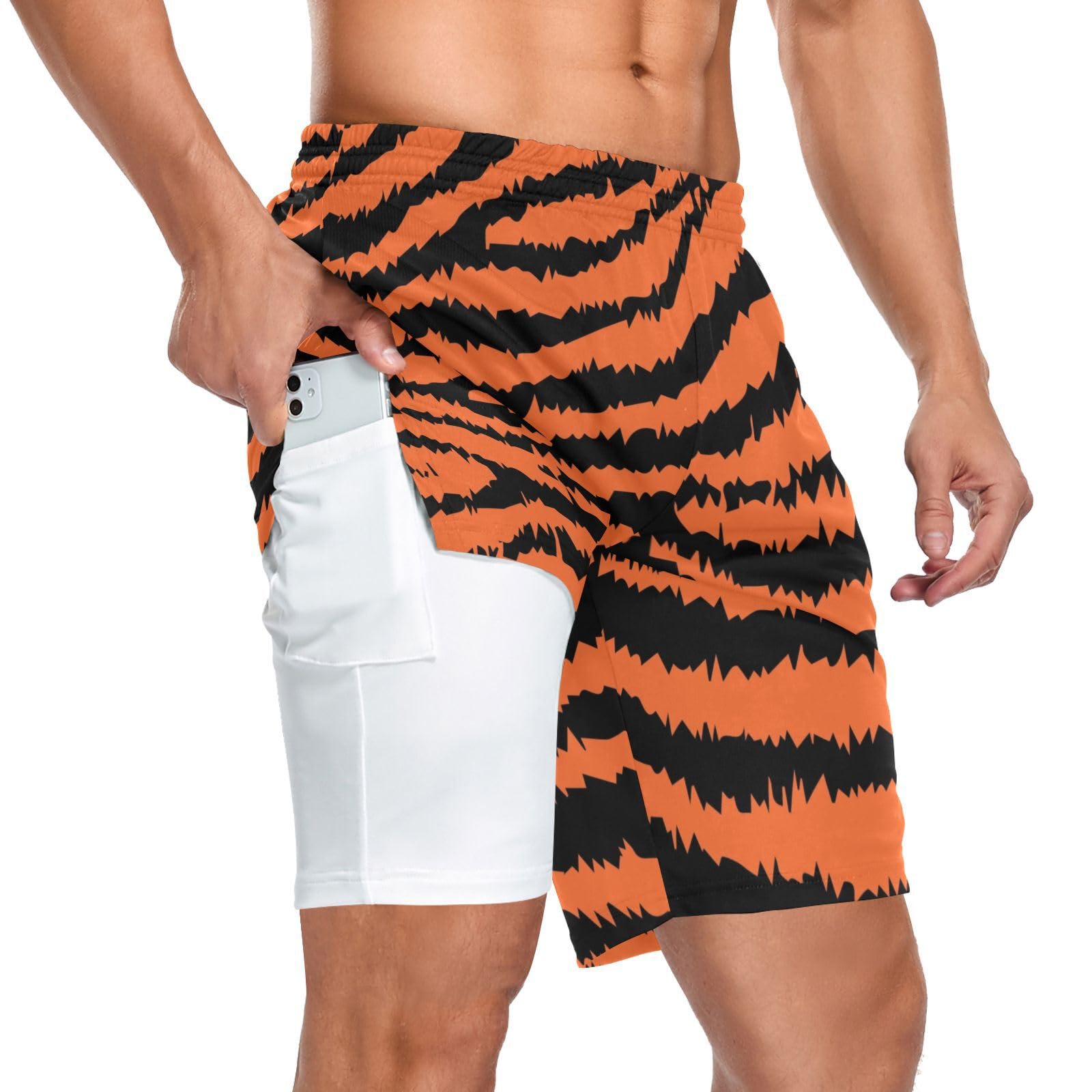 JHKKU Men's 2 in 1 Workout Running Shorts, Gym Athletic Shorts for Men Lightweight Training with Pockets and Towel Loop