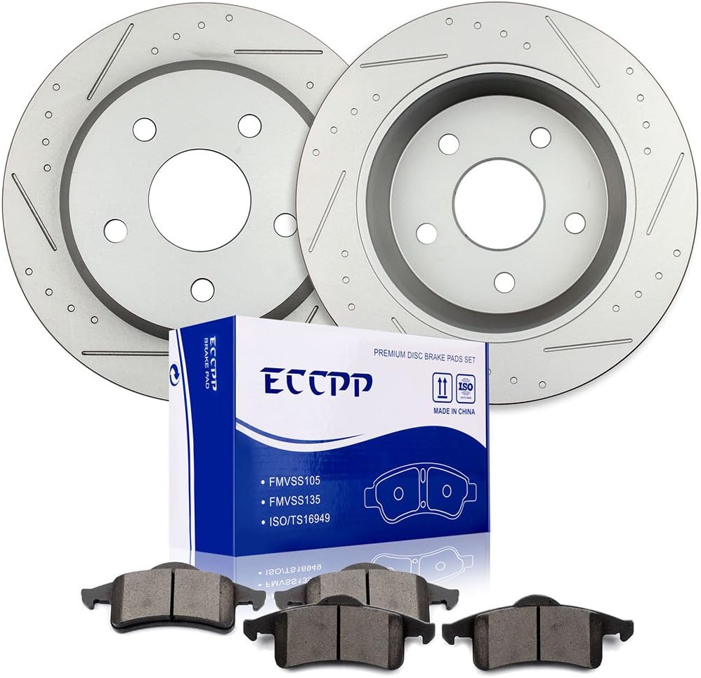 Detroit Axle Pair (2) Rear Drilled and Slotted Disc Brake
