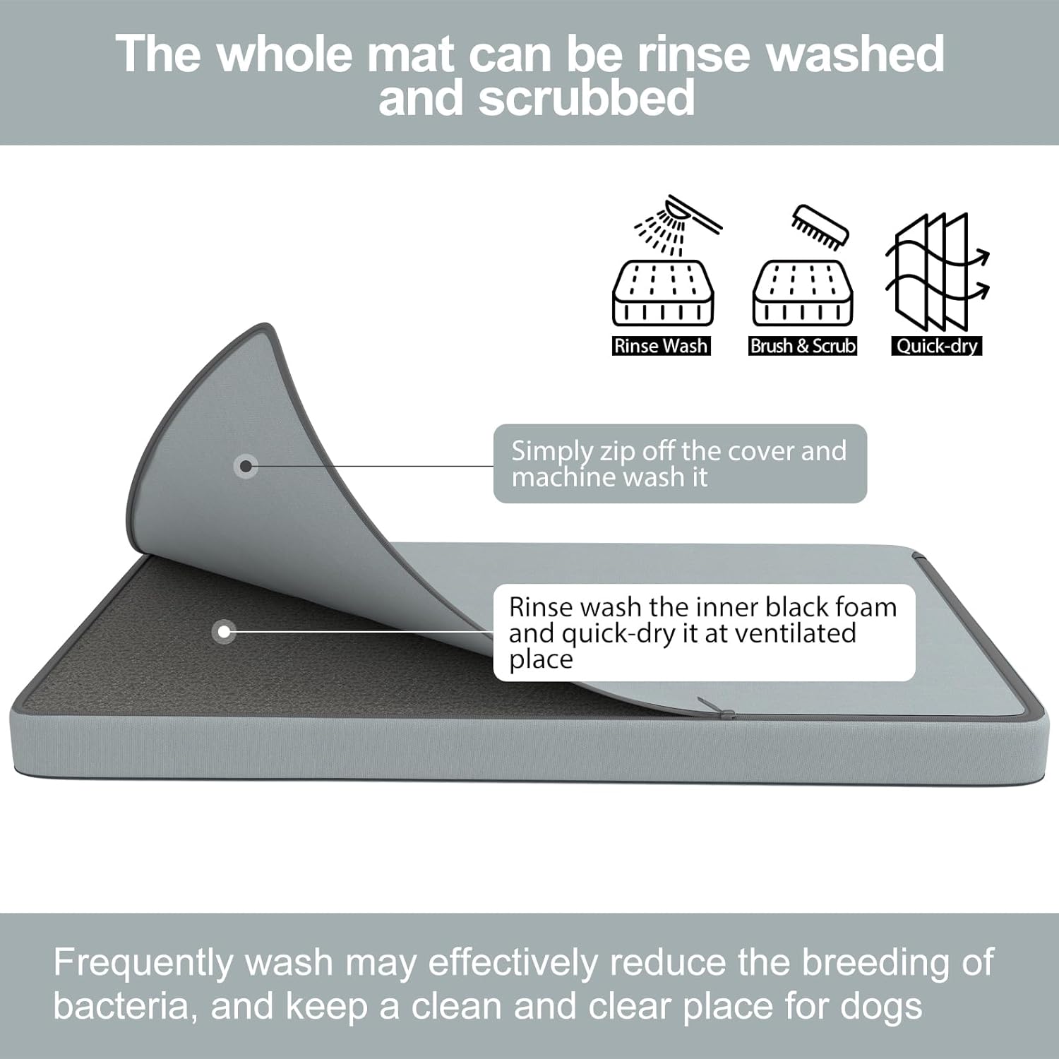 review Anti-Scratch Dog Bed for Medium Dogs, Anti-Grinding Firm Supportive Foam Pet Mat, 3D Cooling Breathable Cover Removable & Integrate Rinse Washable, 30x20 for Indoor & Outdoor Use，Medium Size