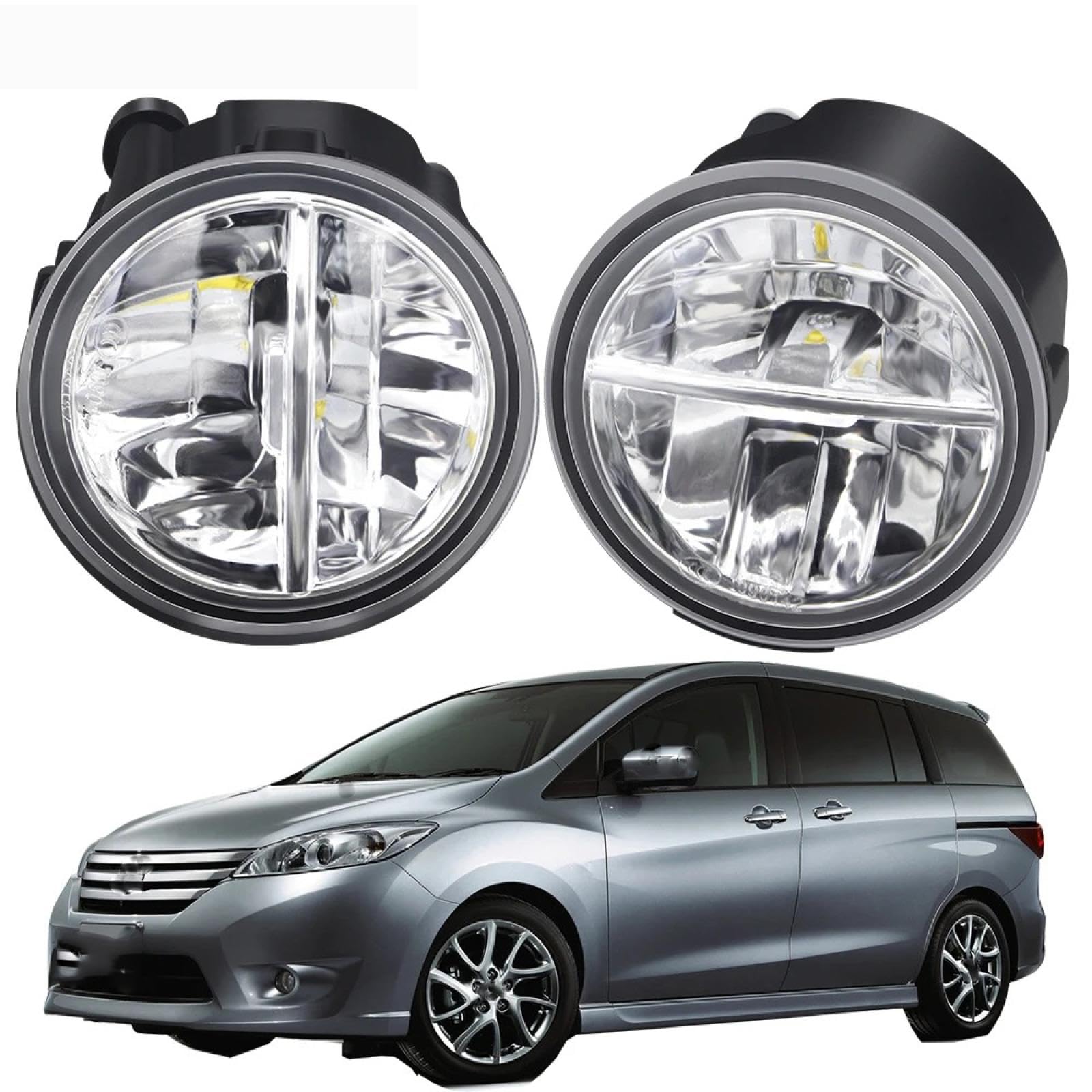 Mistlampen 2 X Zespół świateł przeciwmgielnych przedniego zderzaka samochodu 30W 6000 Dla lm Zewnętrzne światła przeciwmgielne LED do jazdy dziennej DRL H11 Dla Nissan Dla Lafesta 2004-2017