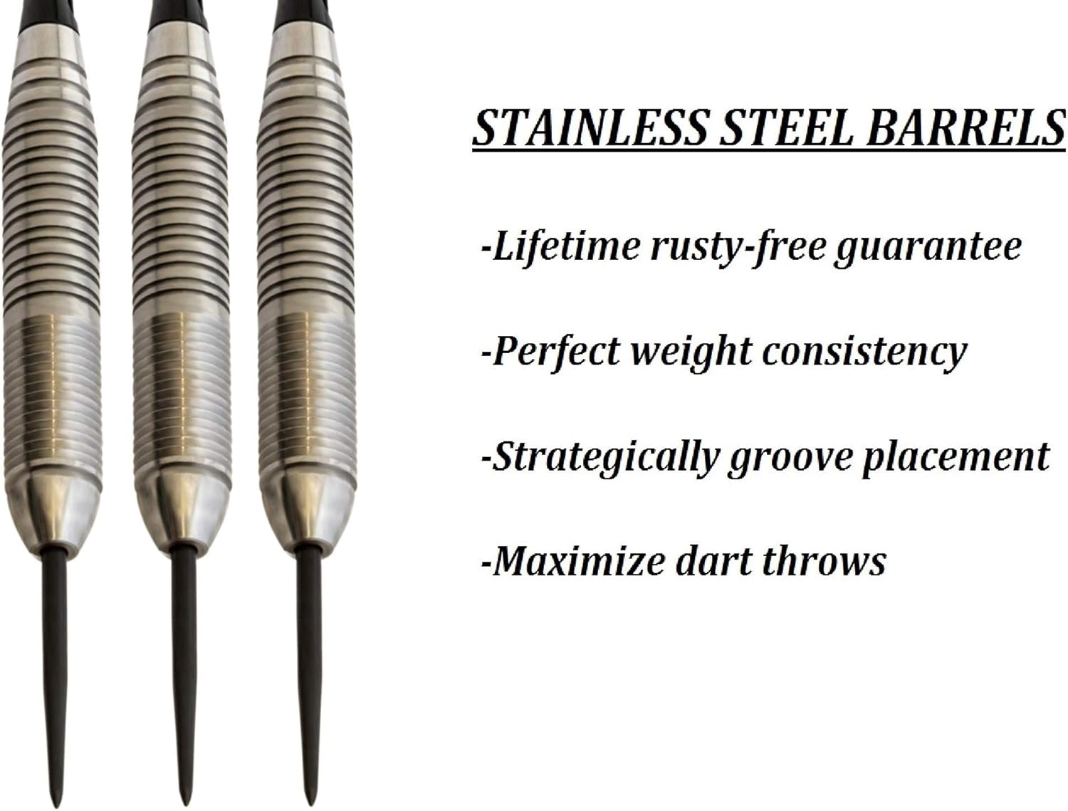 6pc Steel Tip Darts Set - Professional Darts for Dartboard - Includes Barrels + Plastic/Aluminum Shafts + O'Rings + Flights + Sharpener + Wrench