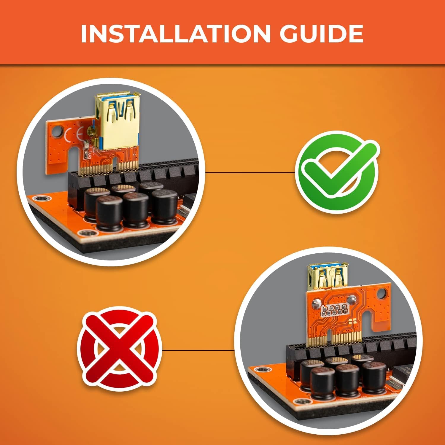 PCIE Riser VER 011 PRO 1x to 16x Graphic Extension for GPU Mining 60cm USB 3.0 Cable, 10 Solid Capacitors, 12 Led Lights, 2X 6PIN and 2 Power Options (Pack of 6)