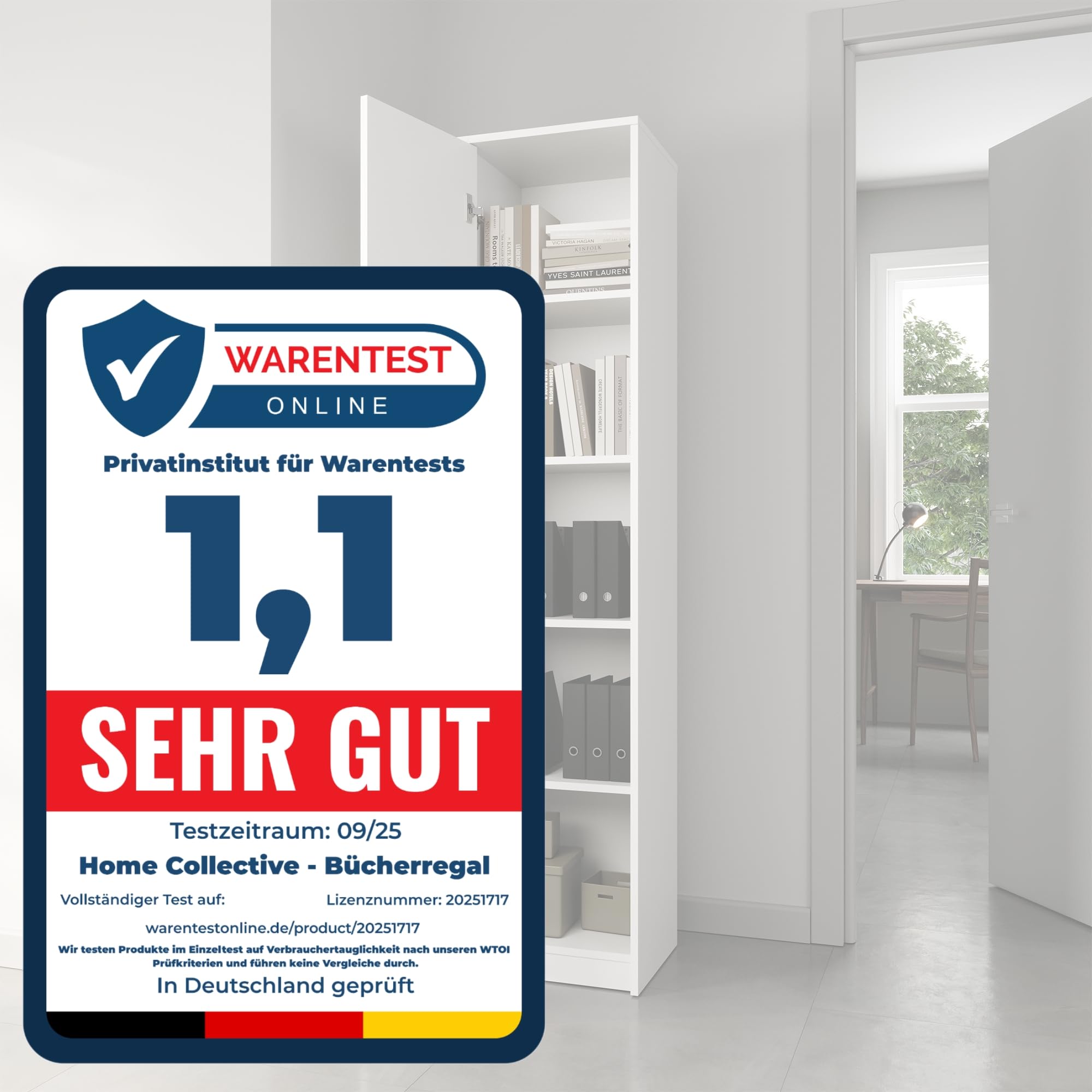 Home Collective Bücherregal Kleiderschrank Regal Schrank Mehrzweckschrank mit 4 Einlegeböden Aktenschrank Garderobenschrank | 40x35x180 cm (BxTxH) | für Schlafzimmer Flur Büro Keller | weiß
