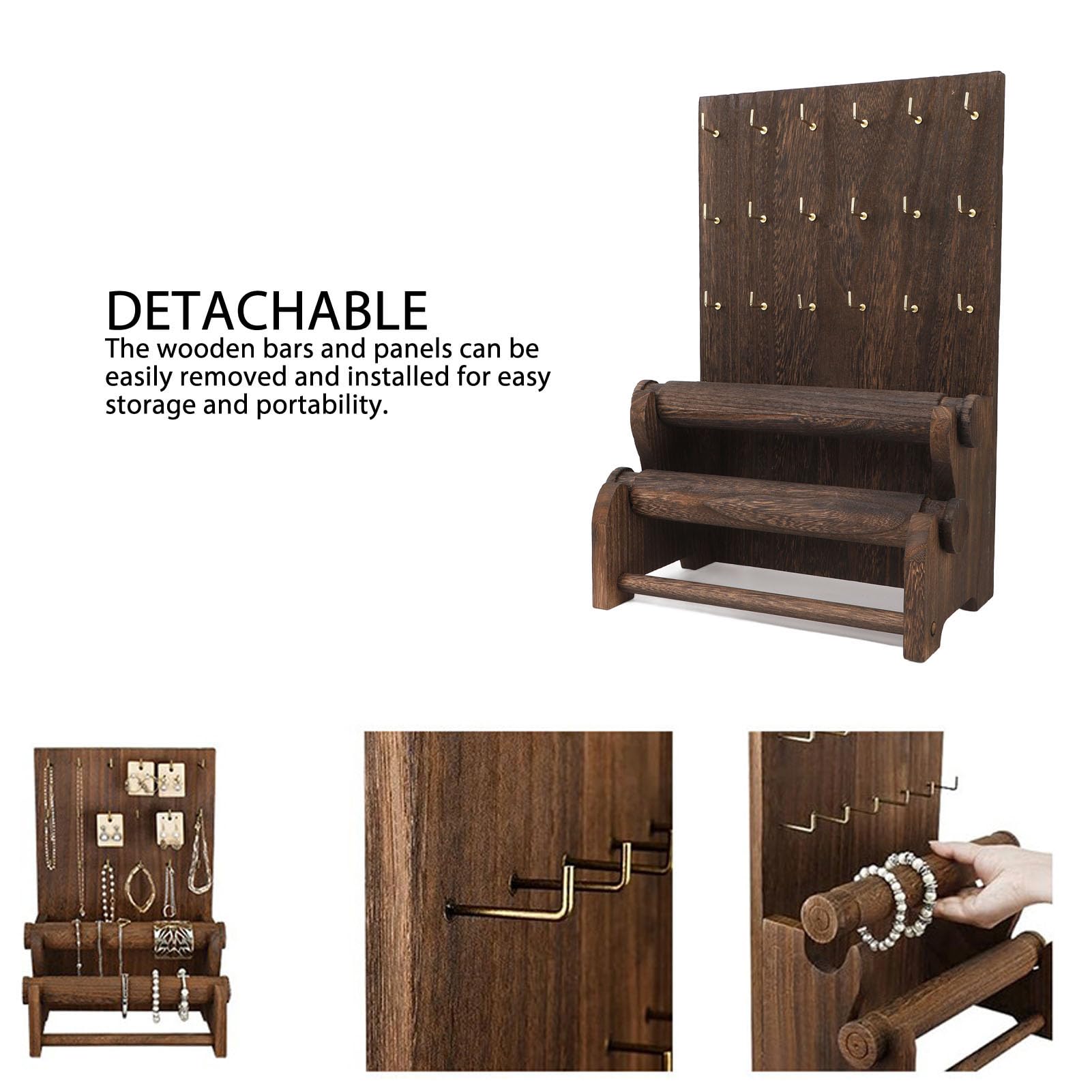 Portagioielli in Legno, 1 Set, Legno Massello, Acciaio