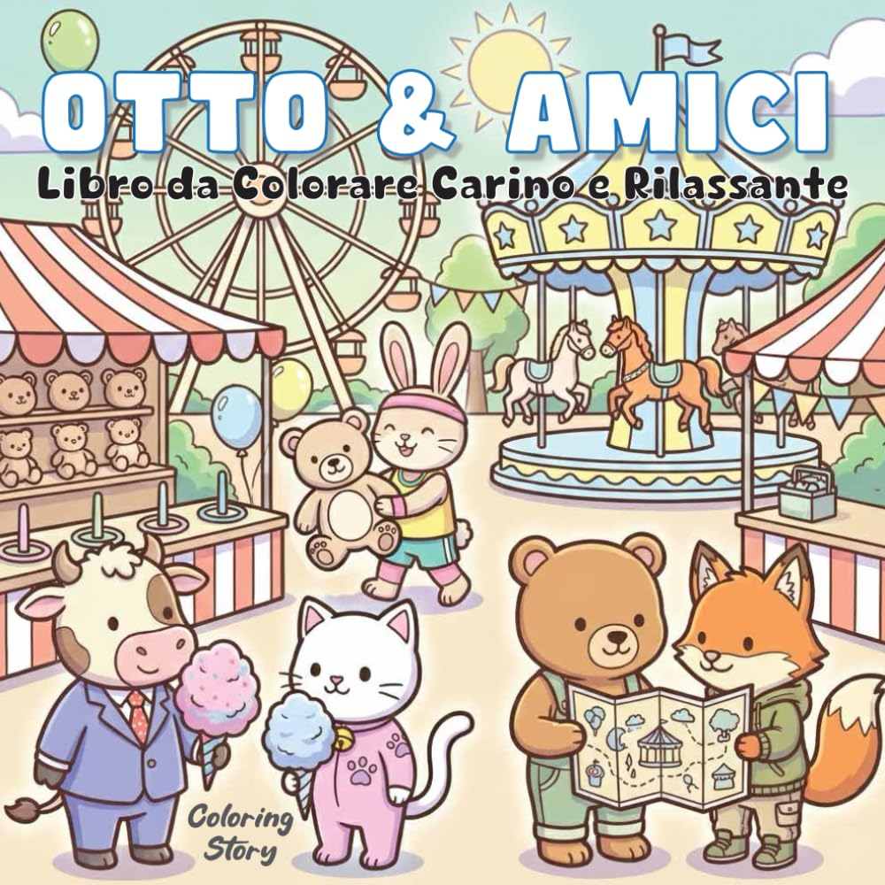 OTTO & Amici: Libro da Colorare Carino e Rilassante con Animali - 40 Disegni a Bordi Spessi e Facili per Adulti e Ragazzi (Stile Hygge Antistress)