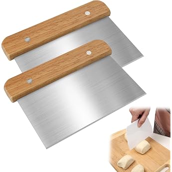 2 Dough Scrapers Stainless Steel 15 cm Dough Card Stainless Steel Can Be