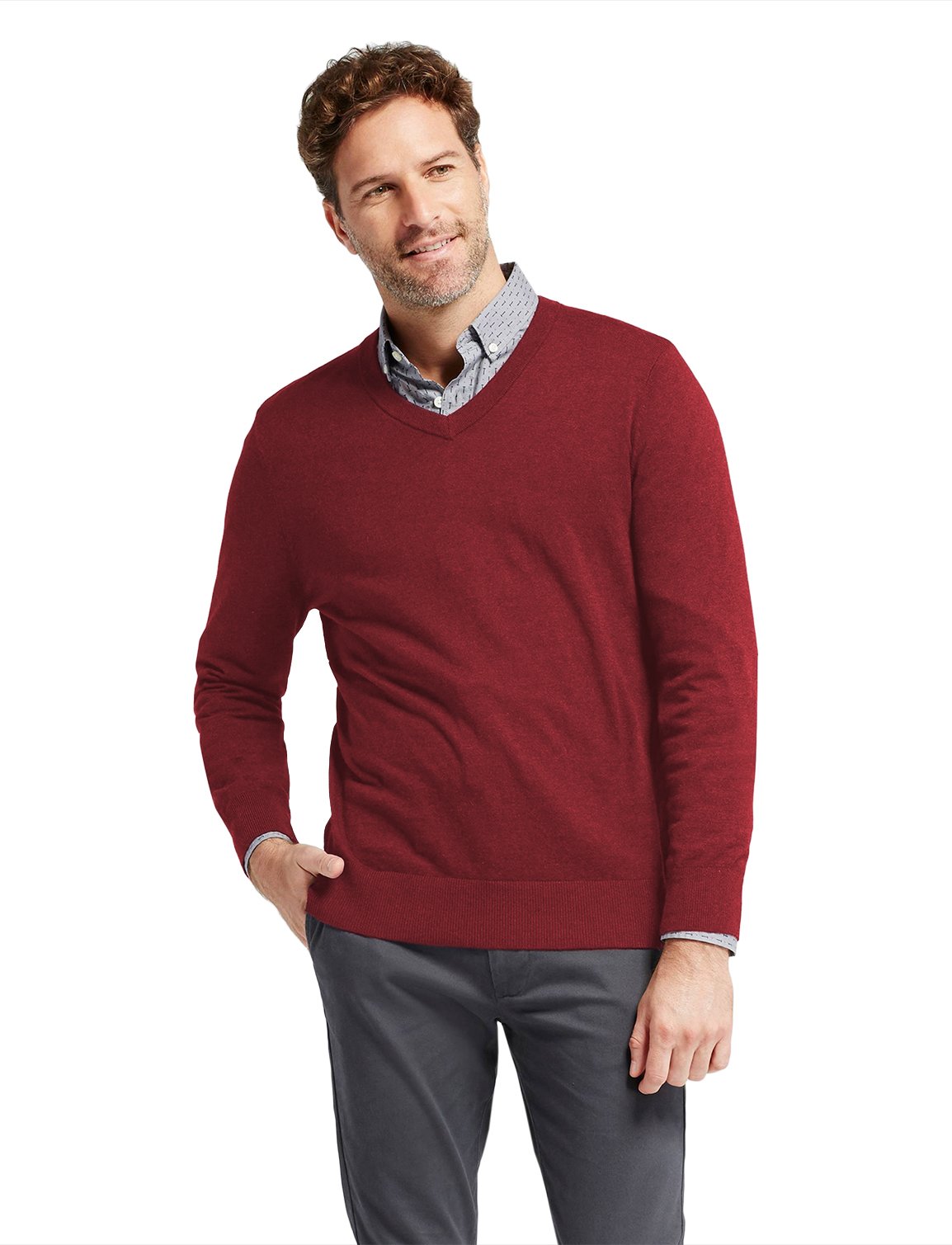 7 Encounter Men's Long-Sleeve Basic V-Neck Sweater