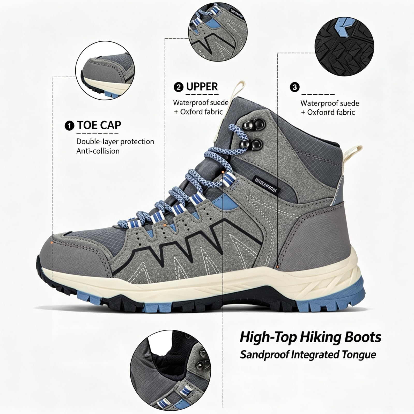 Damskie buty trekkingowe wodoodporne obuwie outdoorowe