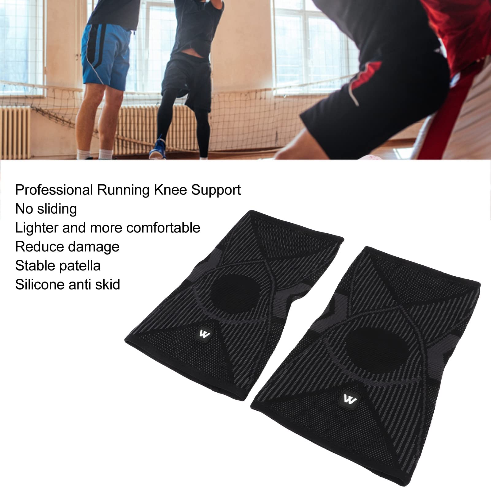 Genouillère Ajustable Sport - Soutien Rotule élastique Respirant Noir | Pour Course, Marche, Basketball - 7