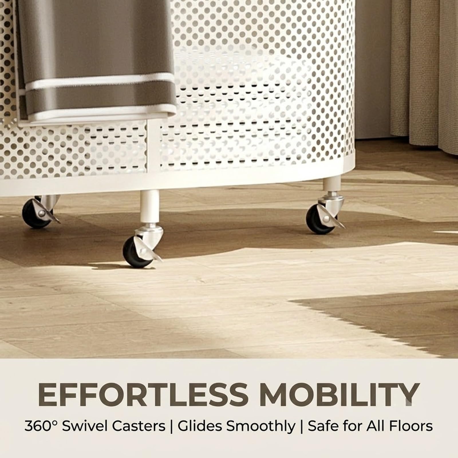 Carrello Portabiancheria Metallico Con Ruote Sterzanti 360°, Cesto In Filo Metallico Multifunzionale,Organizer Per Tappetini Yoga,Camera Bagno Soggiorno Lavanderia(White 1,30x36cm/11.8x14.2'')