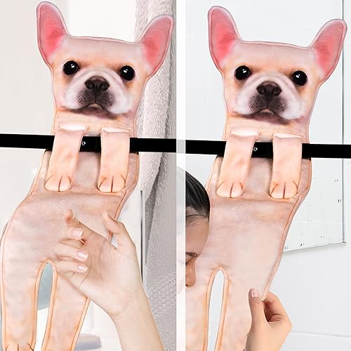 Miniatura 6 de Divertidas toallas de mano para perro de Bulldog Francés para la cocina y el baño, regalos para mujeres, perros, papá, regalos para hombres, Día de