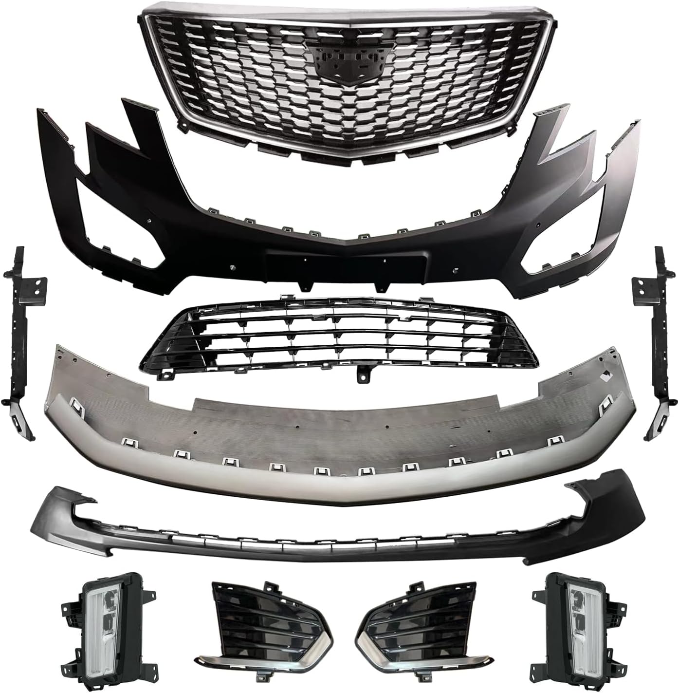 XT5 Front Bumper Cover Grille With Running Light Replacement For 2020-2023 Cadillac XT5 Luxury/Premium Luxury Sport Utility 4-Door