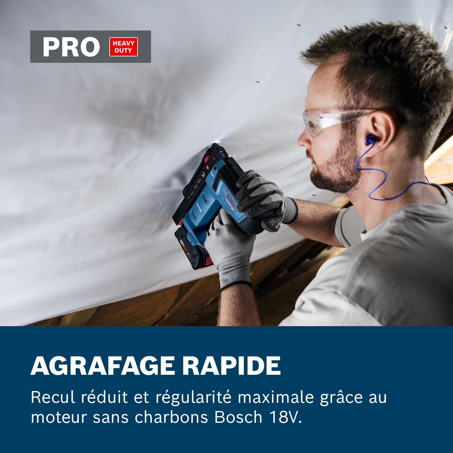 Bosch Professional 18V System agrafeuse à bois sans-fil GTH 18V-14 (avec L-BOXX 136, crochet de ceinture)