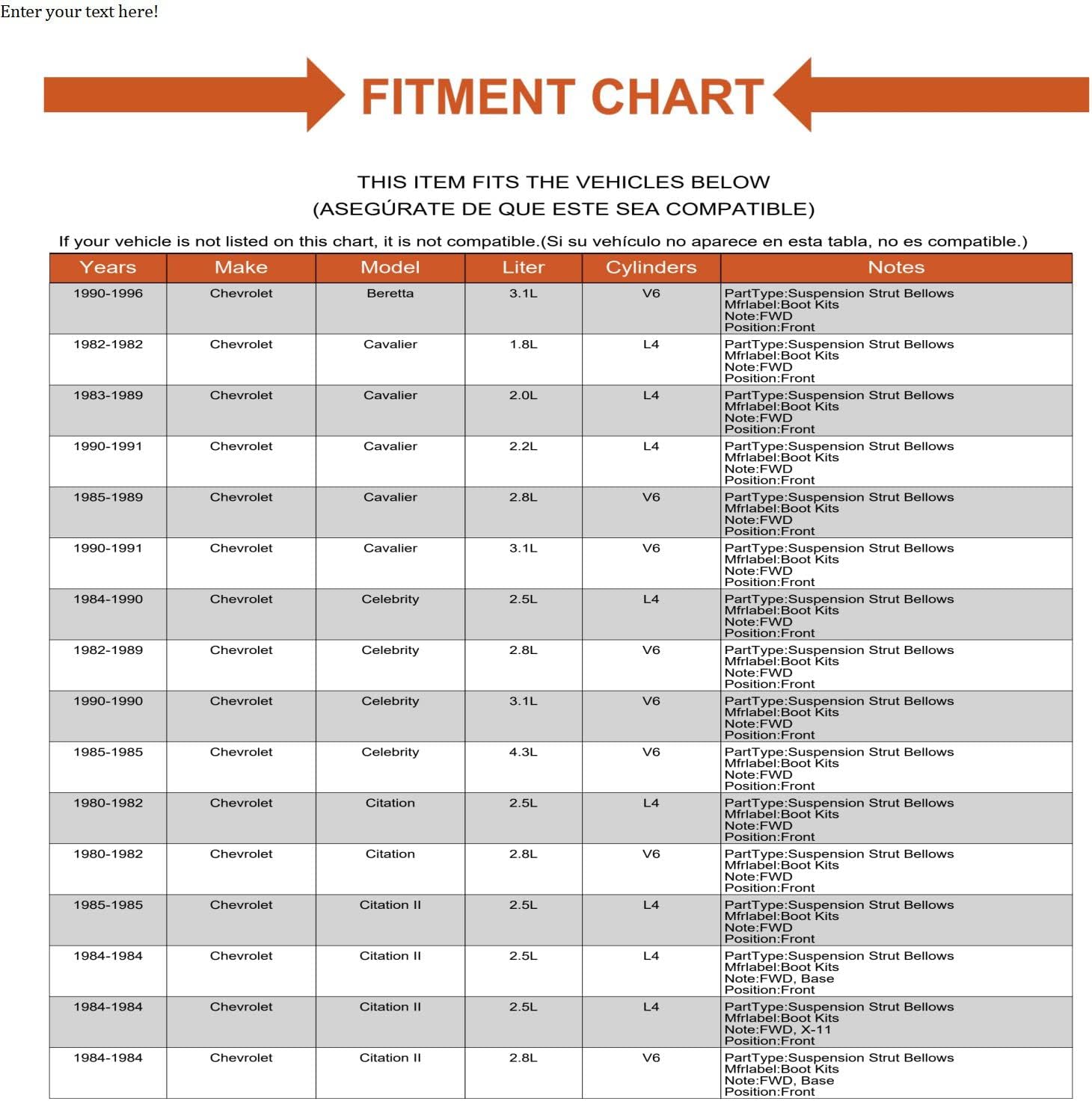 Replacement SUSPENSION SHOCKS/STRUTS BELLOW DUST BOOT with BUMPER BUMP STOP EB3-4934850