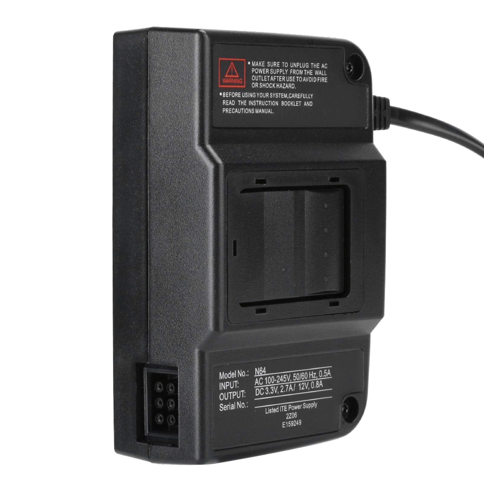 Transformador de Energía N64, Adaptador de CA Fuente de Alimentación Adaptador Convertidor de Video y Audio para Cable de Video AV 100‑240V(EU)