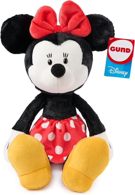Disney Official Minnie Mouse Toothpick 15-Inch Plush Toy for Ages 1+ | Slender Frame and Posable Dangling Limbs Promote On The Go Travel Pretend Play; Contains One 15-Inch Mouse Plush Doll Ages 1+