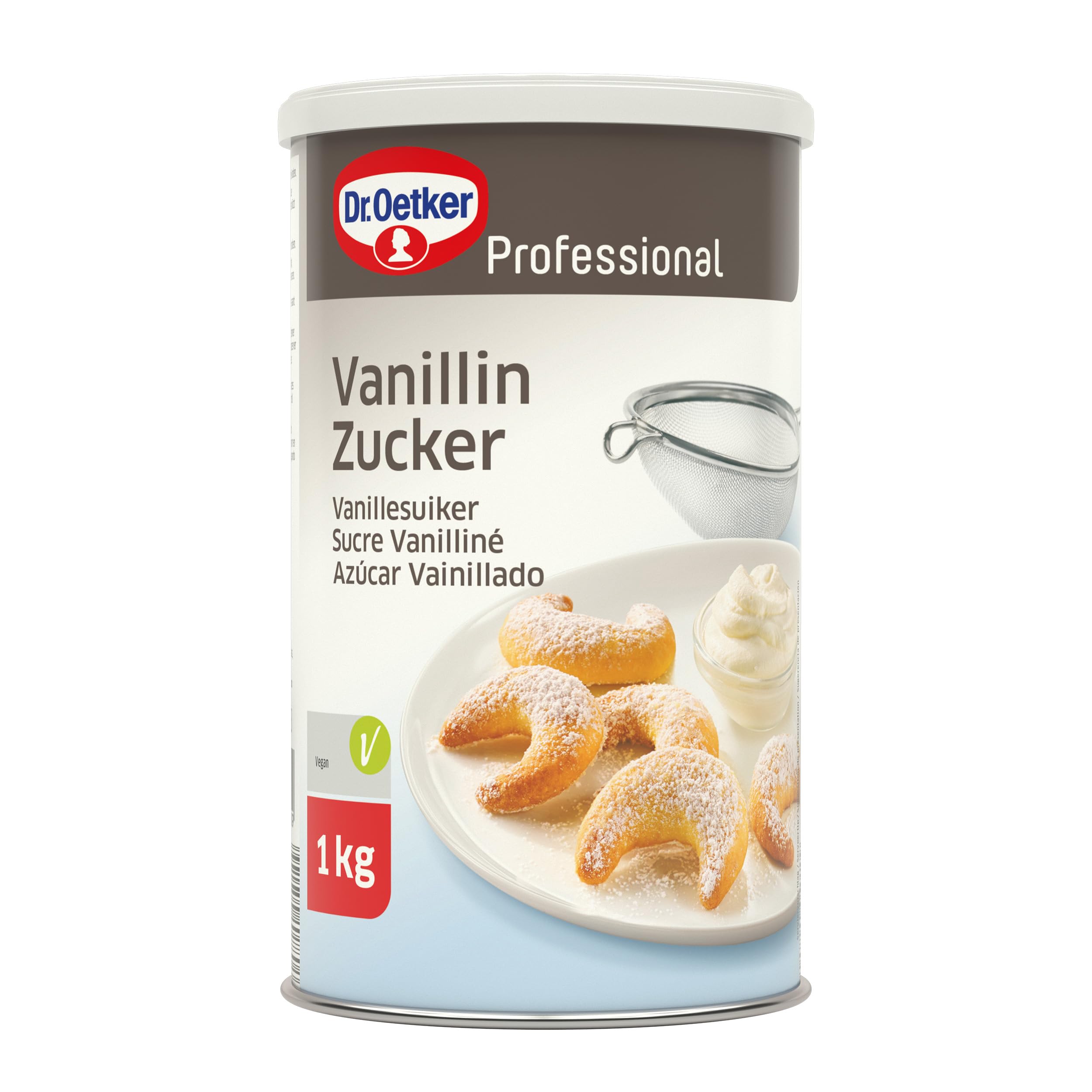 DR. OETKER Azúcar Vainillado 1 kg, Vainilla para Repostería y Decoración