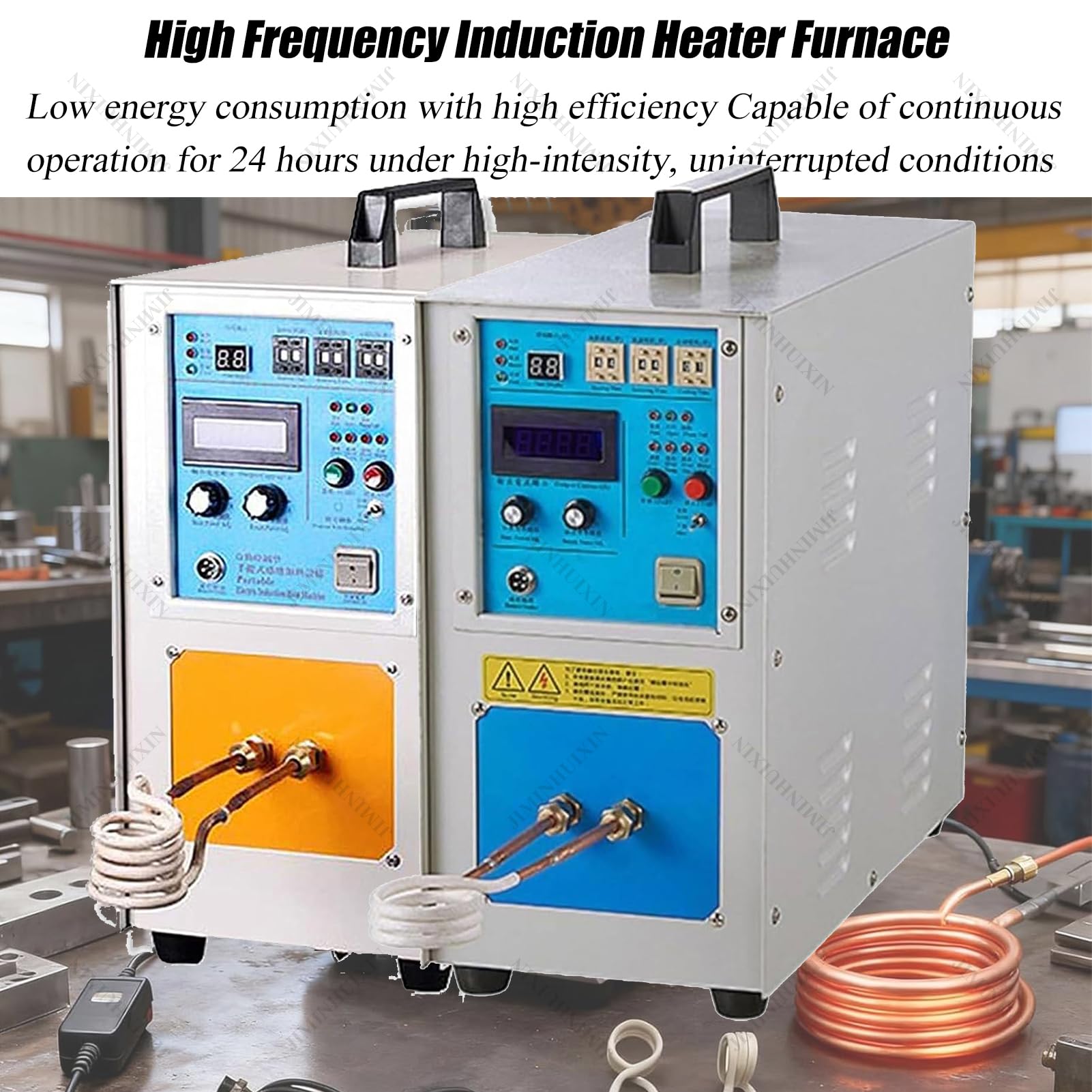 Generator ogrzewania indukcyjnego 15KW HF - piec do obróbki cieplnej i topnienia metali - spawanie, hartowanie, wyżarzanie, lutowanie - Kucie indukcyjne, 110V/220V - 2 cewki