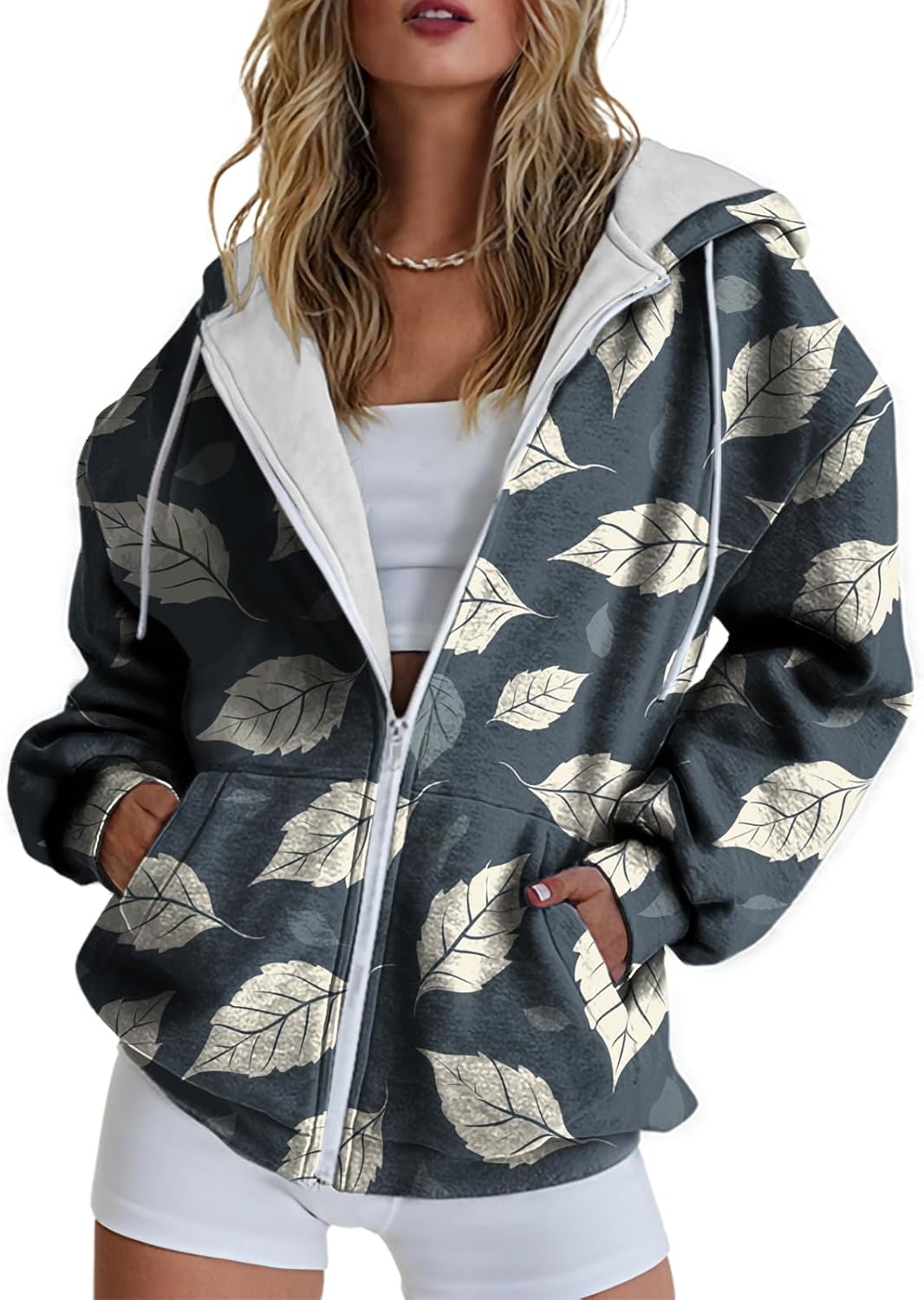 Hoodie Women Full Zip Up Long Sleeve Sweatshirts for Women 2025 with Pockets,Vibran...