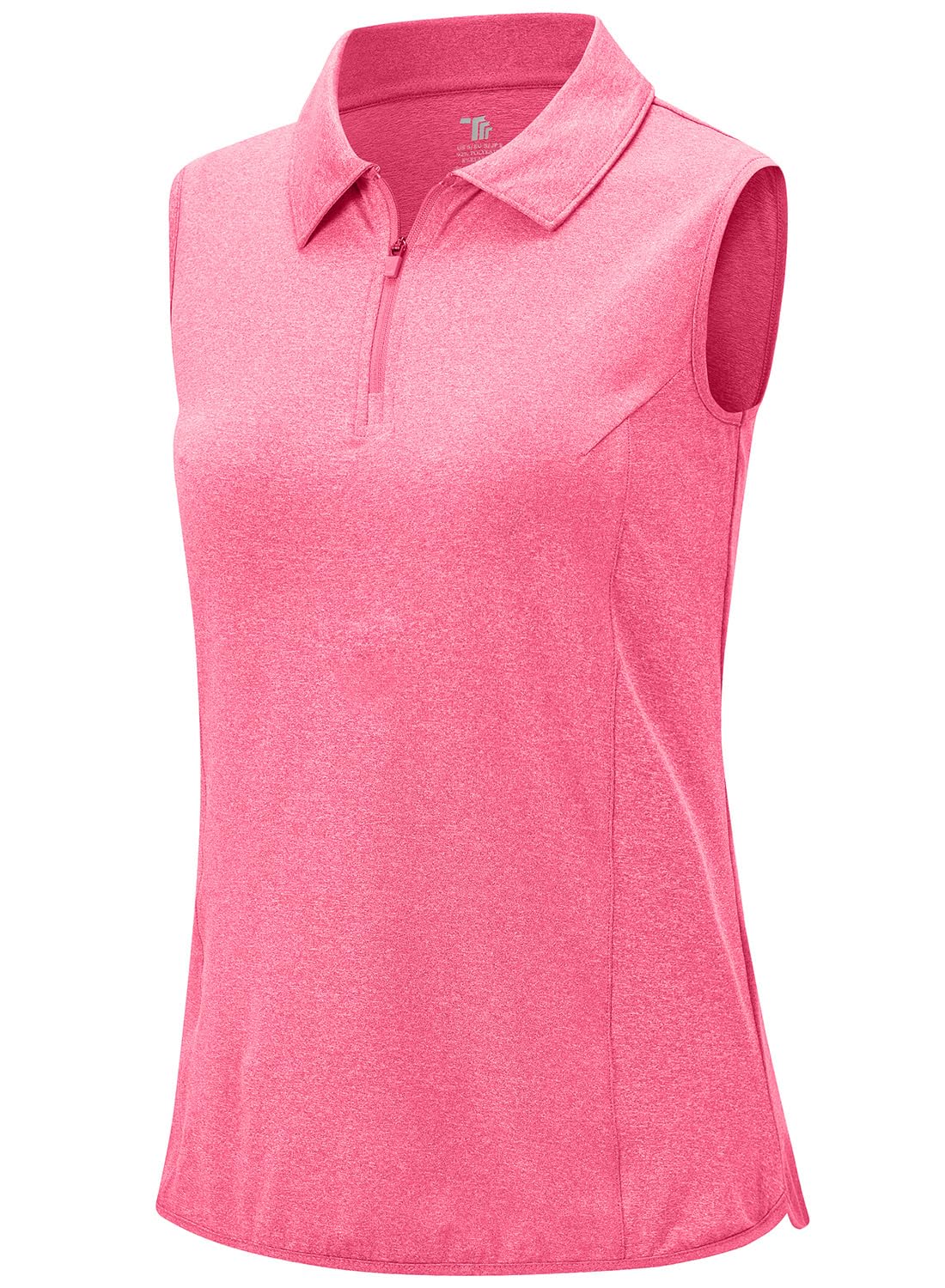 BGOWATU Women's Sleeveless Golf Polo Shirts 1/4 Zip Tennis Tank Tops with Collar UV Protection Quick Dry
