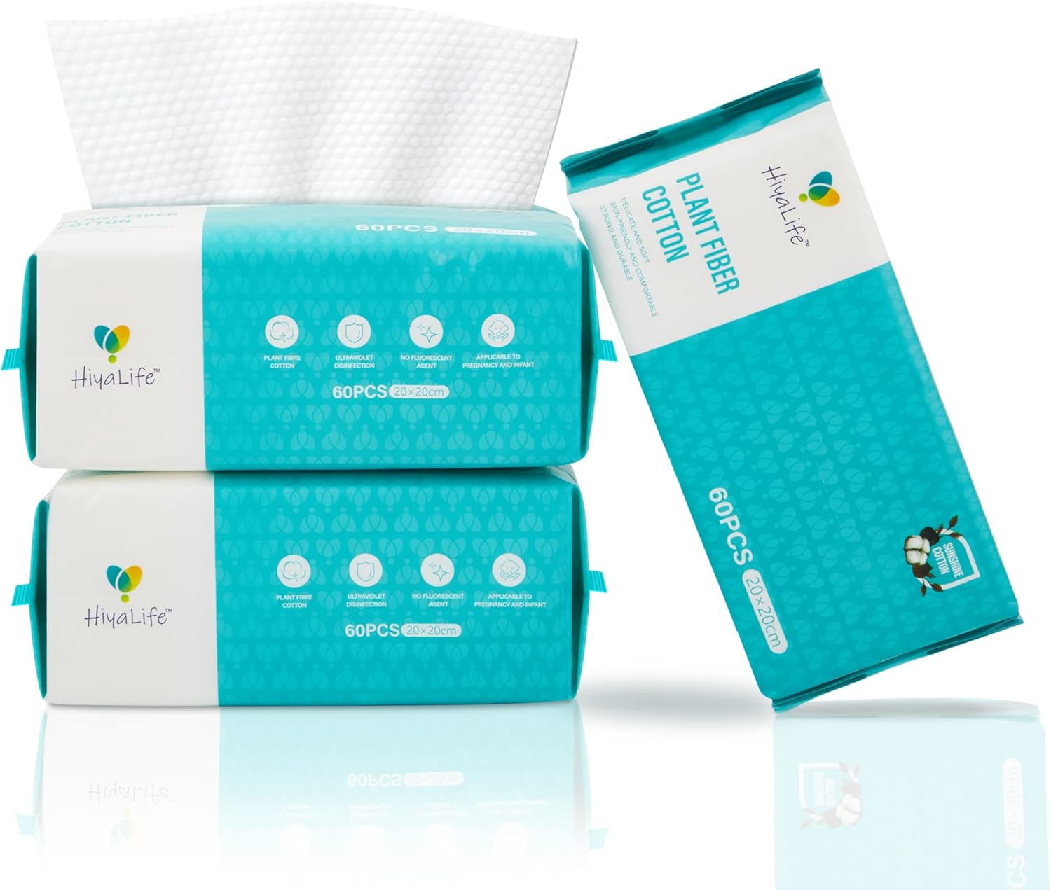 HiyaLife Dry Wipes, 180 Wipes, Large Size, Softer and Thicker Wet and