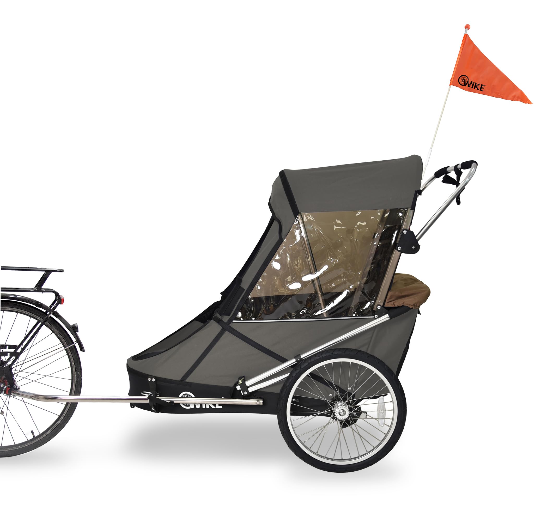 Spezialanhänger für Kinderwagen und Jogging-Sets – Groß – Dunkelgrau/Schwarz
