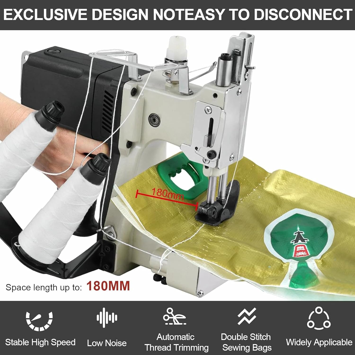 Bag Closing Machine, Handheld Bag Stitcher, Portable Industrial Bag Closer Stitcher Sewing, Electric Sewing Bag Closer Machine