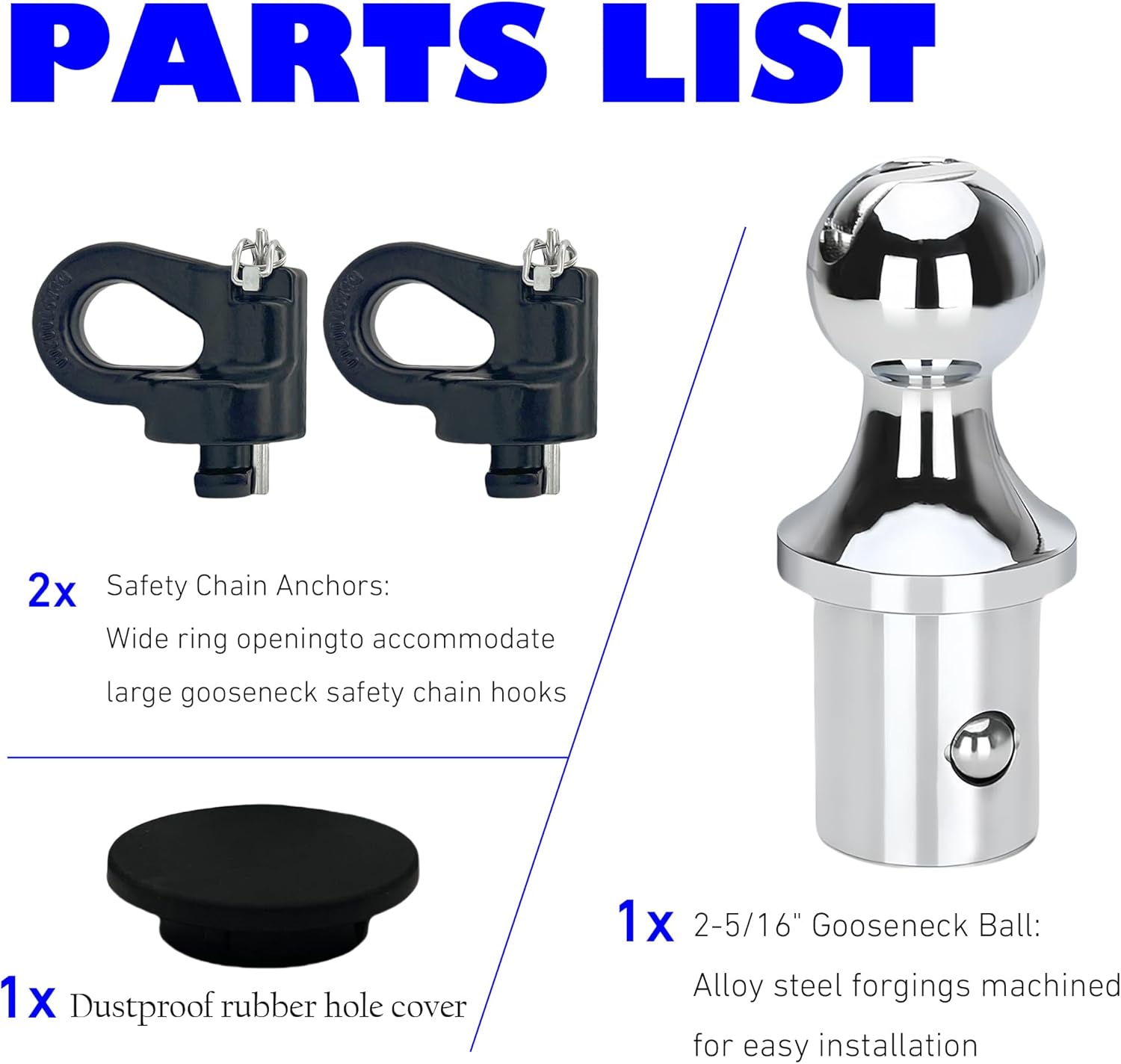 60692 Puck System Gooseneck Hitch Ball Kit Compatible with Ford F250 F350 F450 2013-2024, Compatible with Chevrolet Silverado GMC Sierra Nissan Titan XD 2016-2024 (30000 Lbs GTW/7500 Lbs VTW)