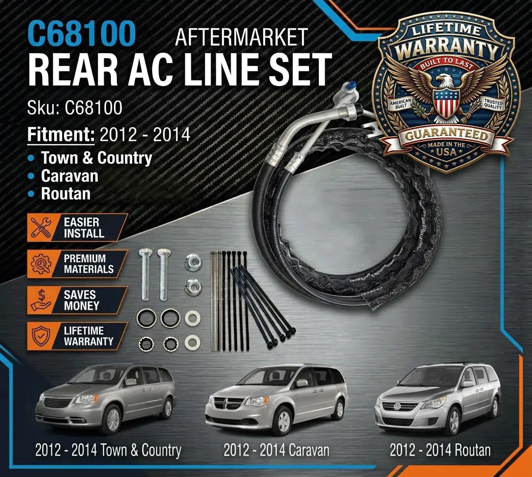 Rear AC Line Set, Fits: 2012-2019 Caravan and Town and Country