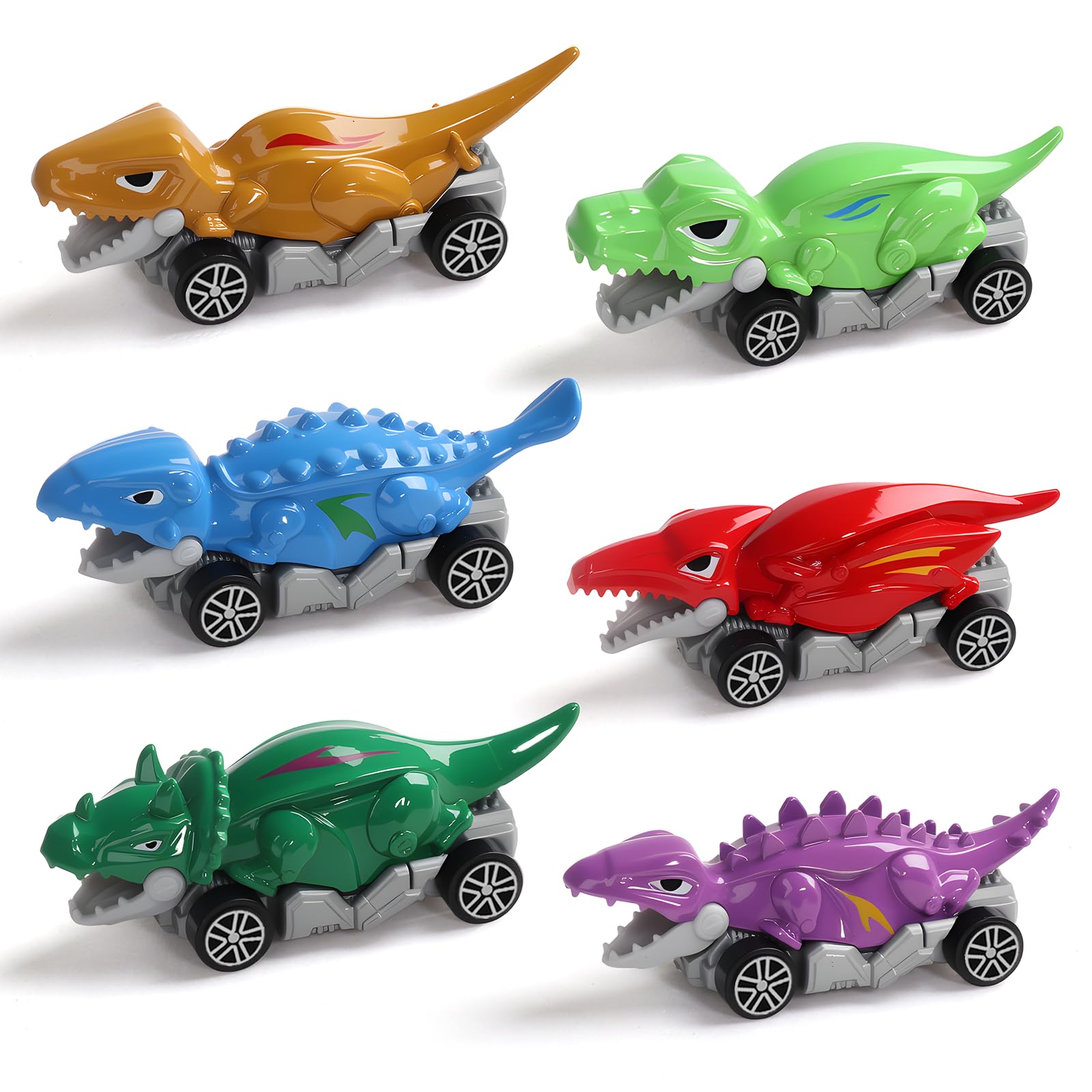 Dinosaur Cars Toys for Boys - 6 Pack! -1 Dinosaur Cars Toys for Boys - 6 Pack! -1