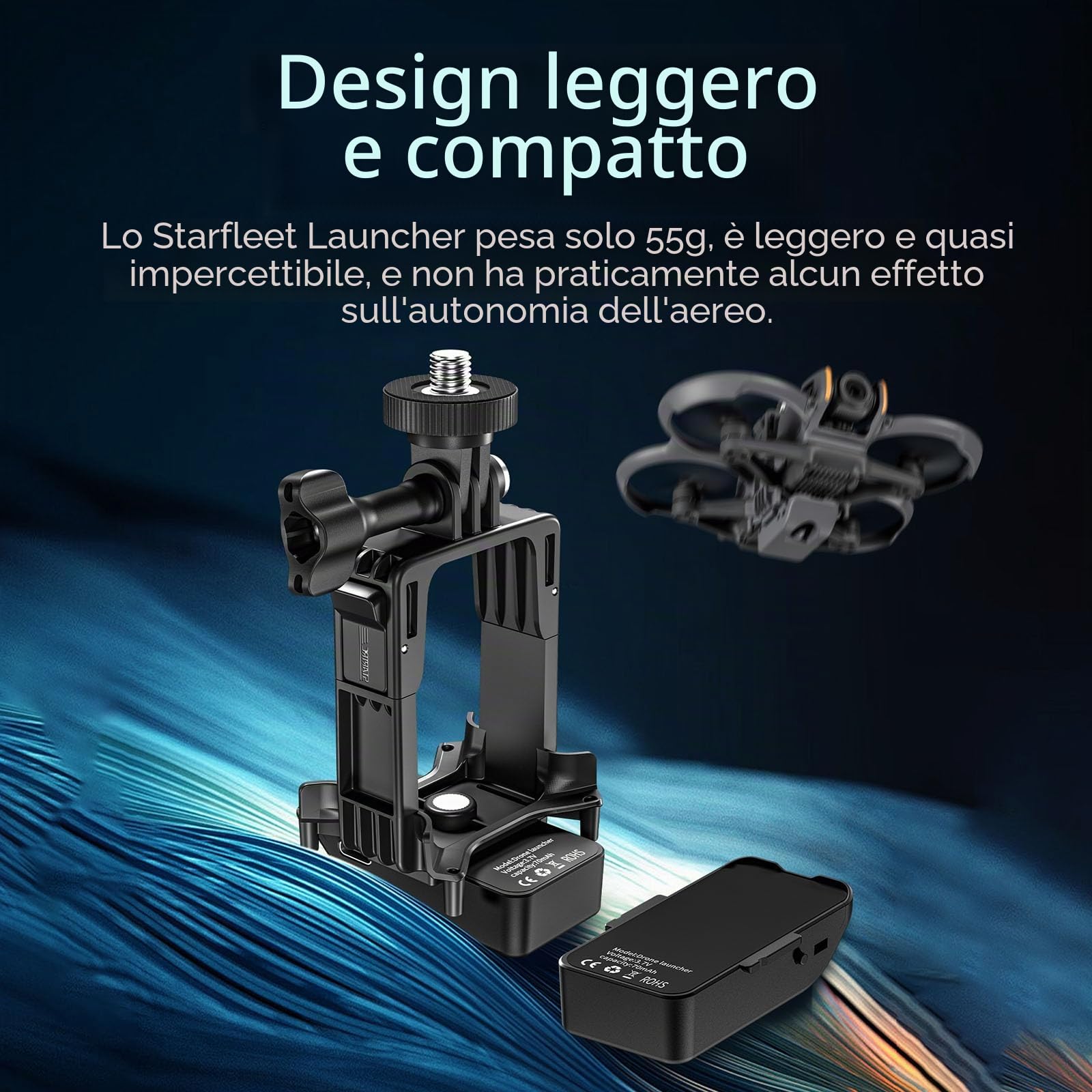 Drone Airdrop System con adattatore di espansione Action Camera per DJI Avata 2 Lanciatore geomagnetico Trasporto Consegna Payload Rilascio Dropping Dispositivo Supporto per fotocamera