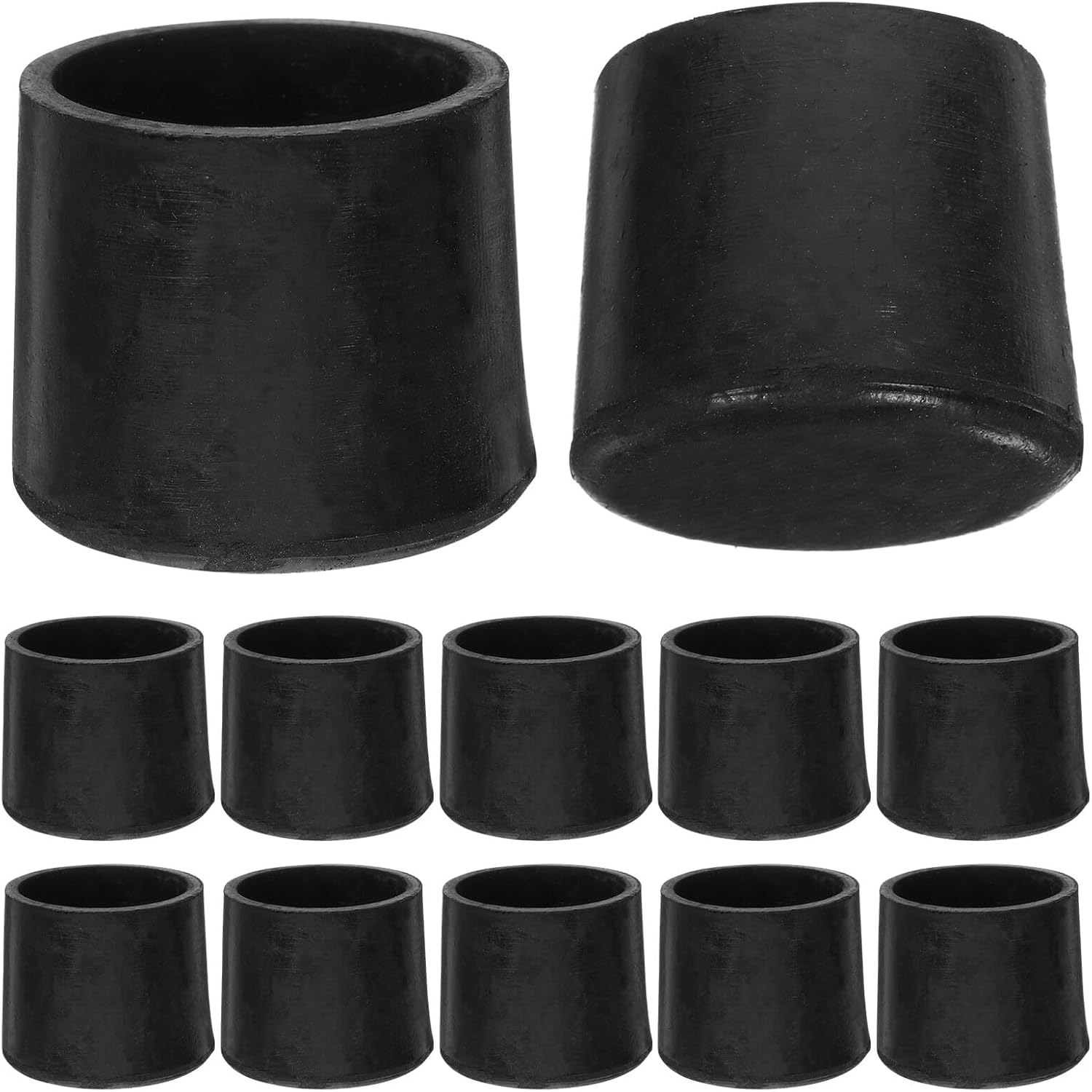 Sosoport 12pcs Rubber Chair Leg Covers Non-Slip Thickened Furniture Pads Floor Protectors for Hardwood Floors Table and Chair Feet Caps Sturdy Round 38mm