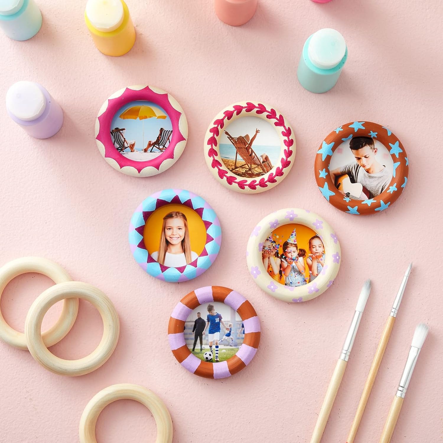 Wooden Rings for Crafts, Macrame, Crochet, Jewelry Making, Natural Unfinished 3 Inch Wood Rings (75mm, 30 Pack) - Image 2