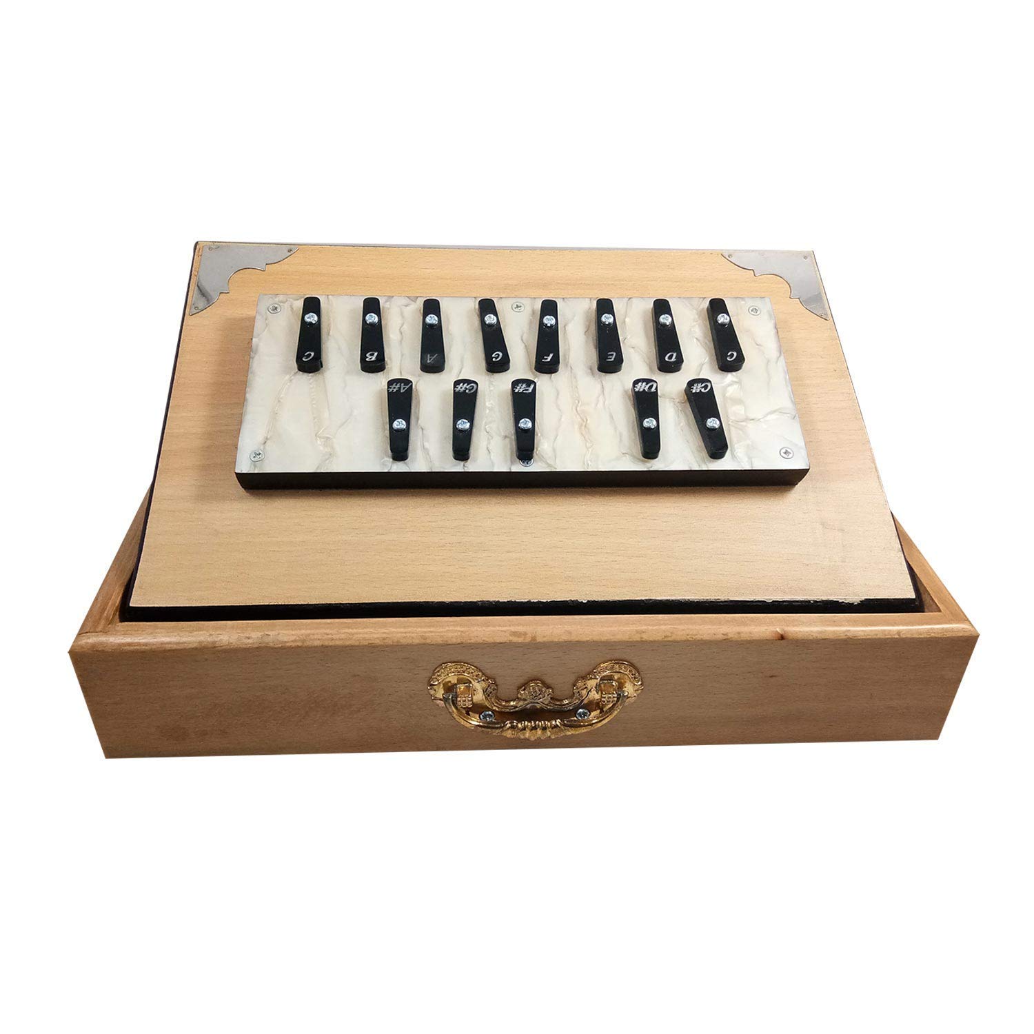 Professional Handmade Wood Shruti Box with Bag (Cream) shruthi box radel,shruthi box pedal,Shruthi Indian Musical Instrument,shruti box music,indian shruti box shruti box