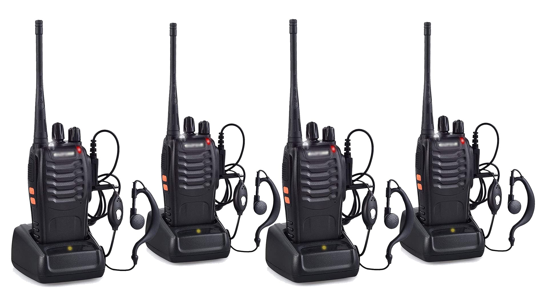 vardaan mart4WAY UHF 400-470MHz CTCSS/DCS Handheld Amateur Radio Walkie Talkie Two Way Radio Long Range with earpiece (2 Pair/Pack of 4)